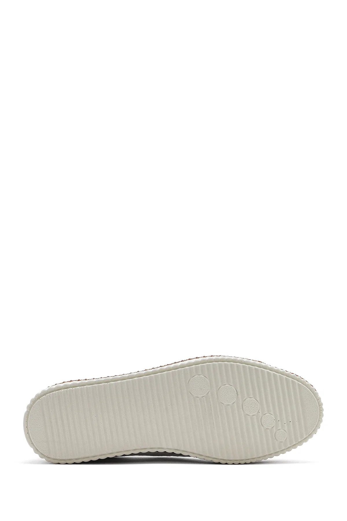 Kadın Beyaz Bağcıklı Kalın Tabanlı Deri Sneaker - Image 4
