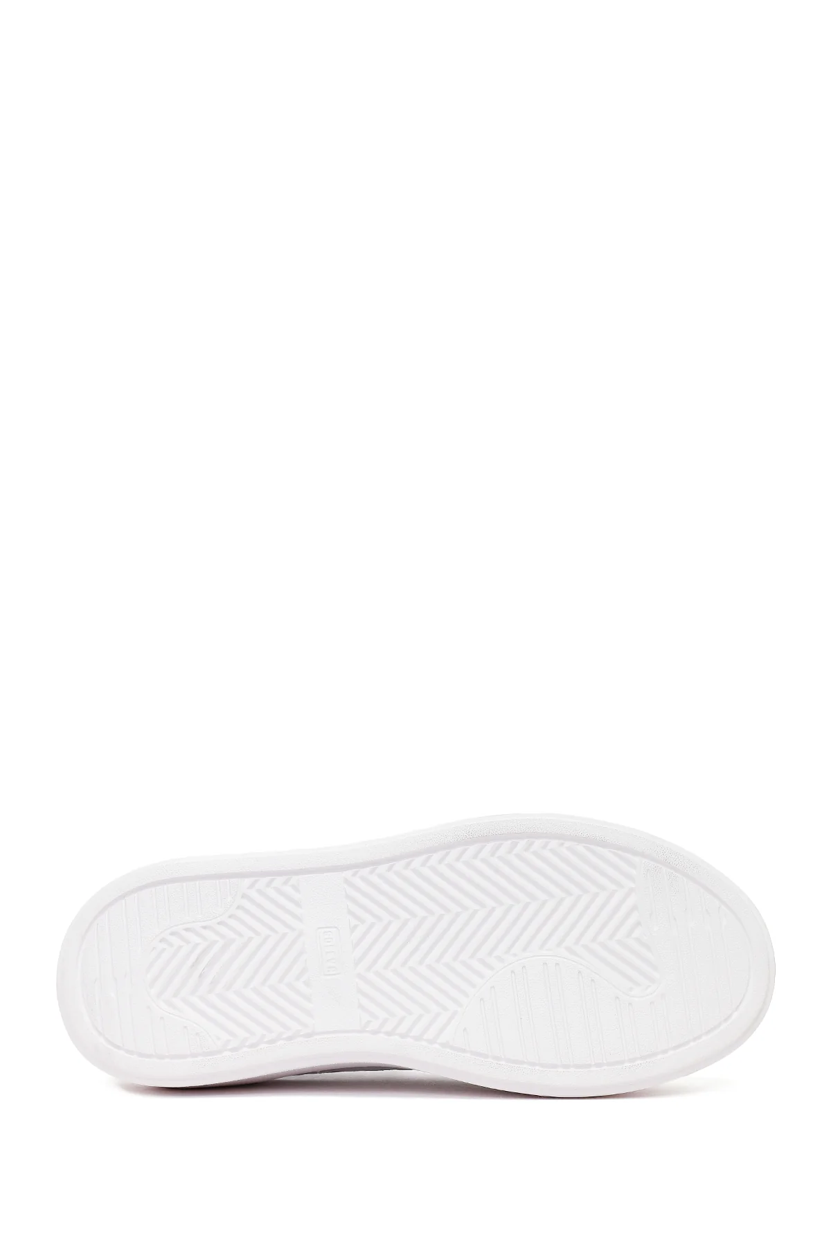 Kadın Beyaz Bağcıklı Kalın Tabanlı Deri Sneaker - Image 5