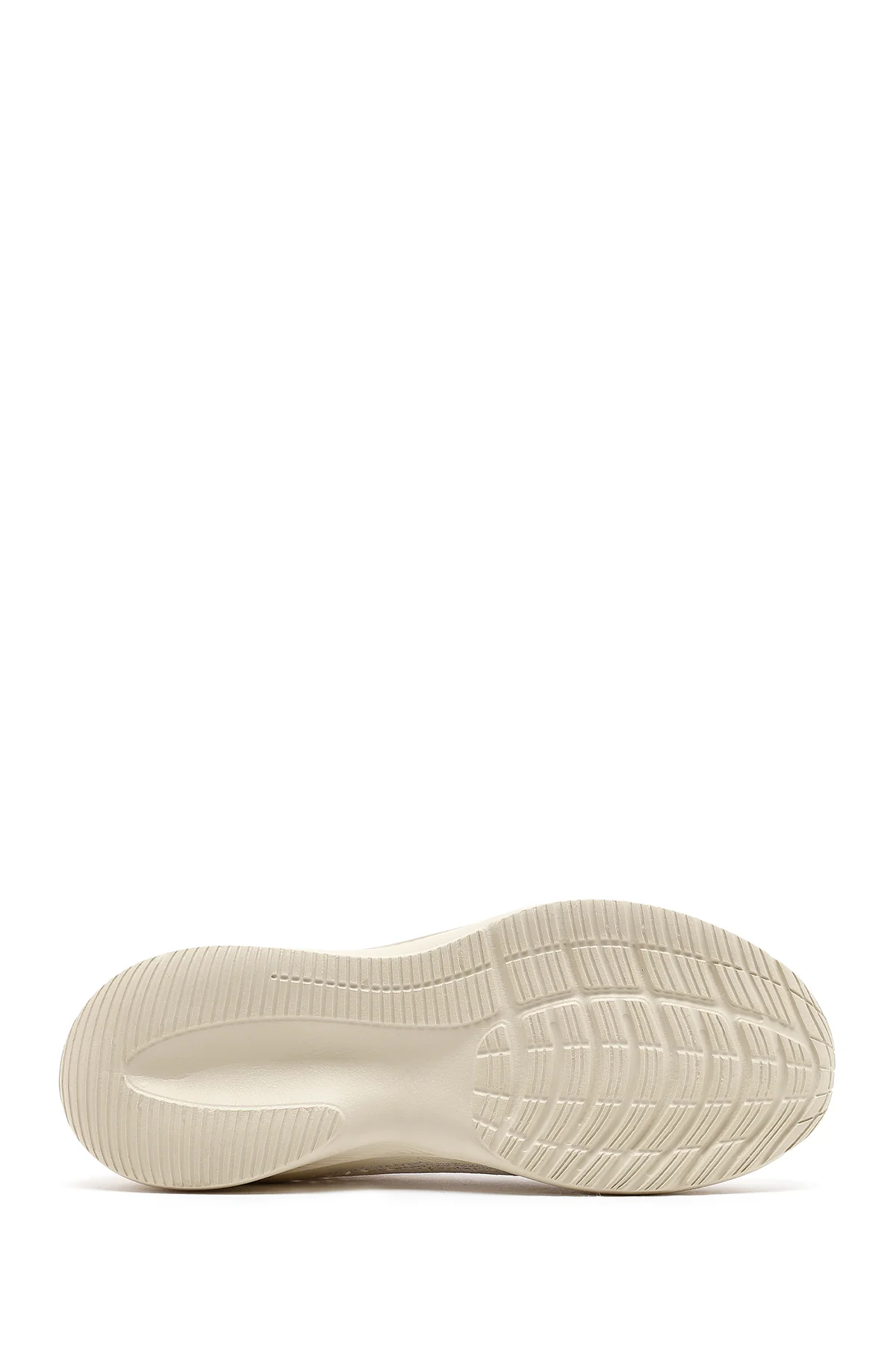 Kadın Beyaz Bağcıklı Kalın Tabanlı Desenli Kumaş Comfort Sneaker - Image 5