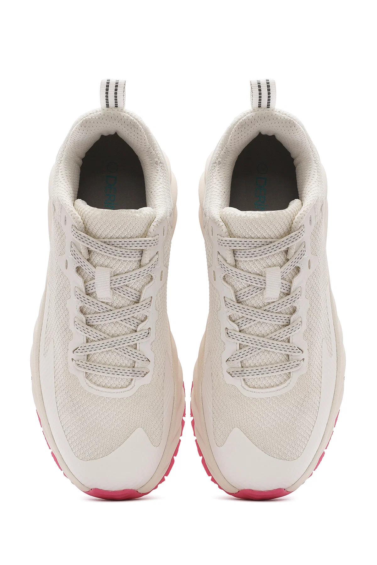 Kadın Beyaz Bağcıklı Kalın Tabanlı Kumaş Sneaker - Image 7