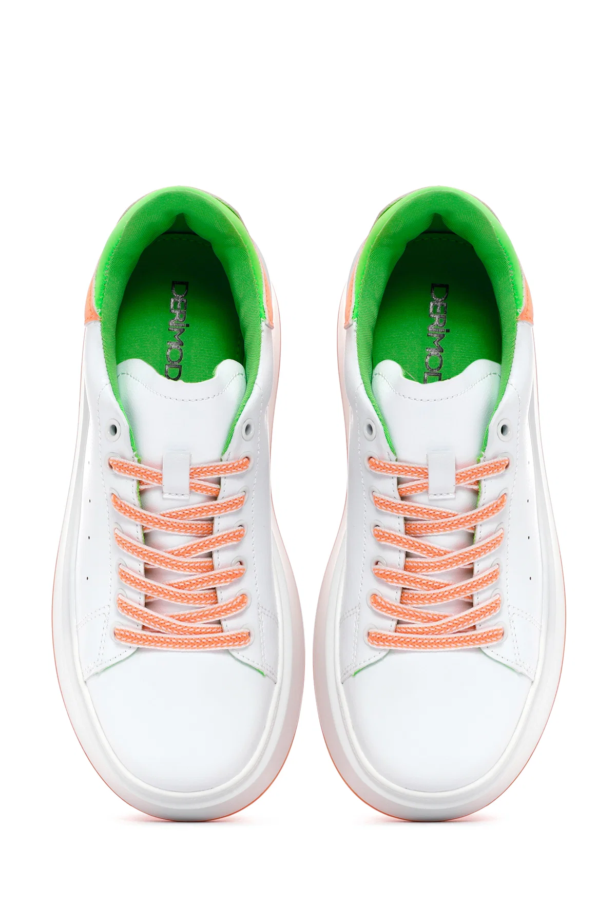 Kadın Beyaz Bağcıklı Kalın Tabanlı Sneaker - Image 7