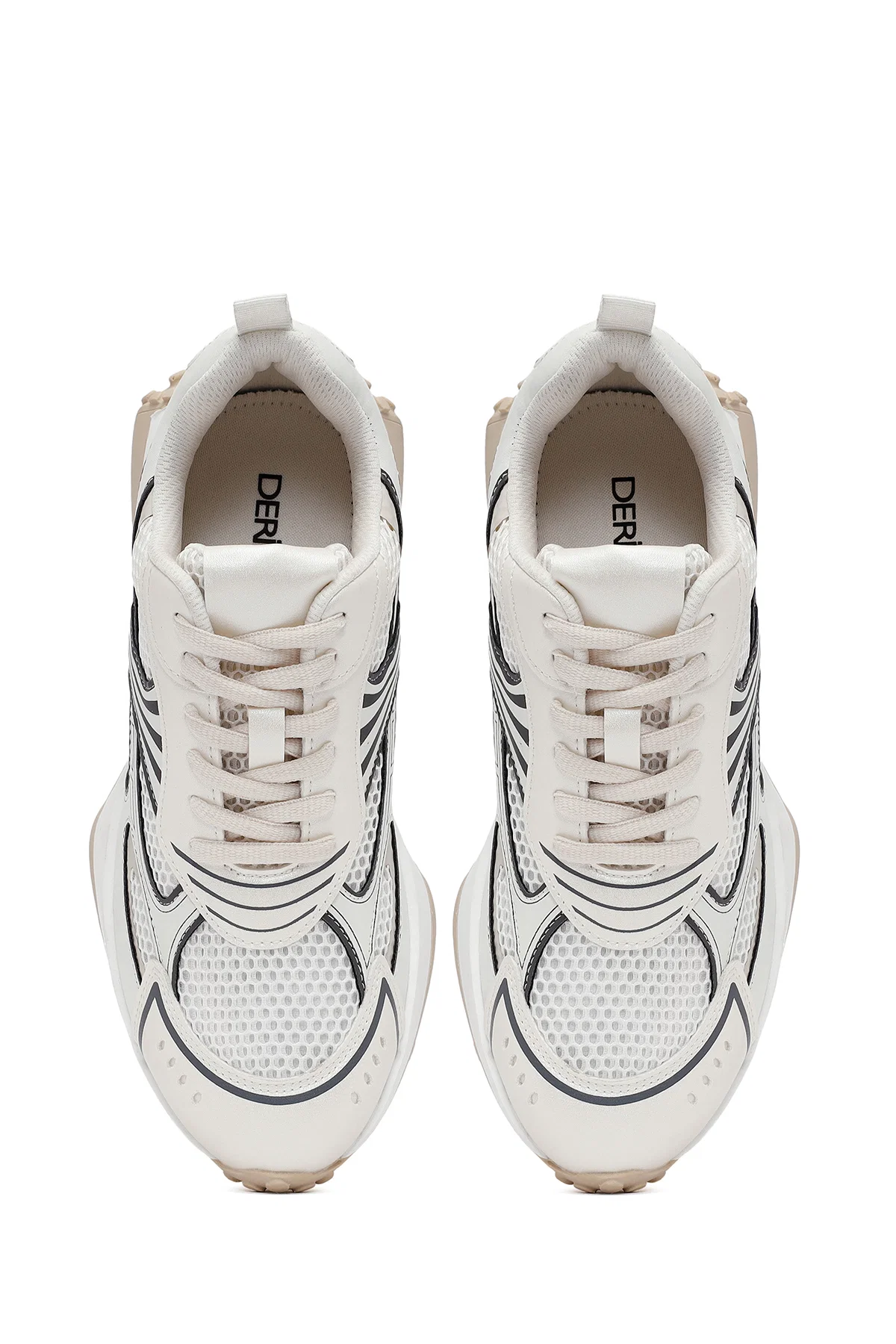 Kadın Beyaz Bağcıklı Kalın Tabanlı Sneaker - Image 7