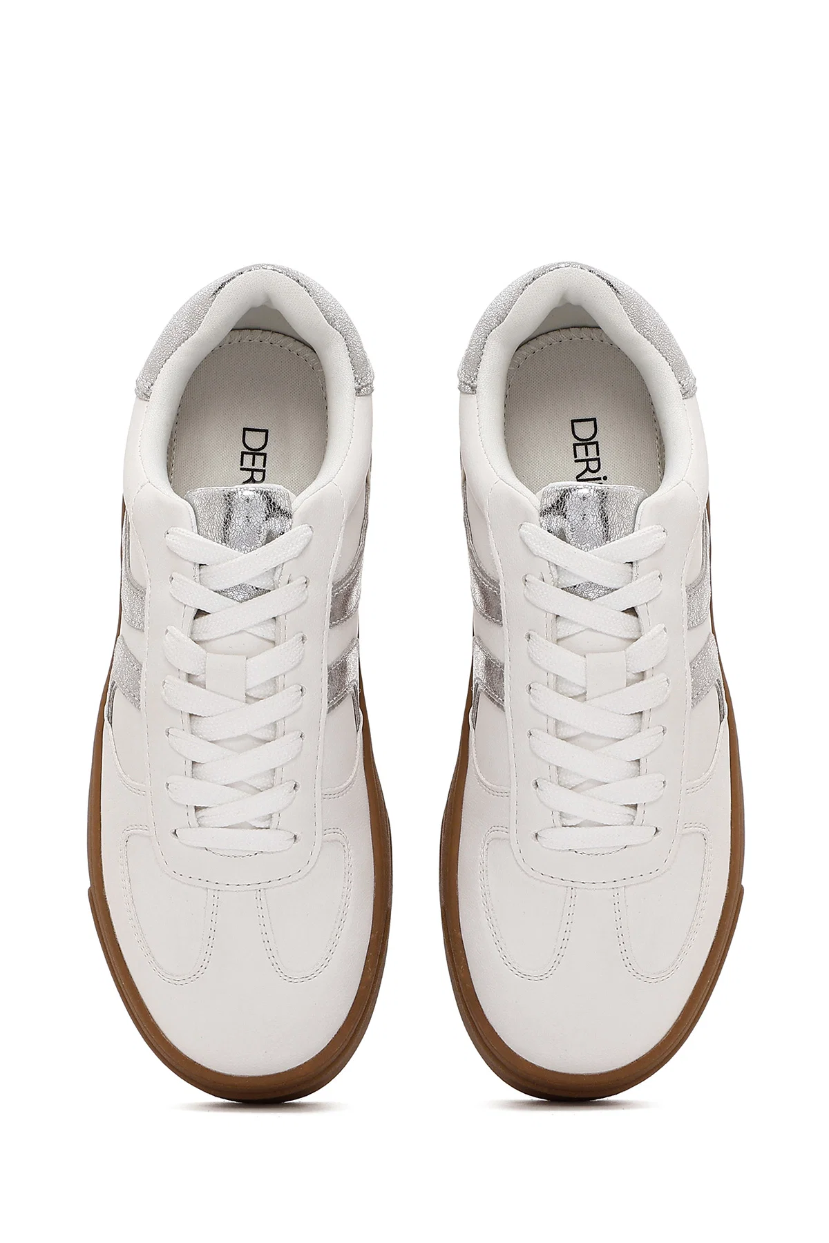 Kadın Beyaz Bağcıklı Kalın Tabanlı Sneaker - Image 7