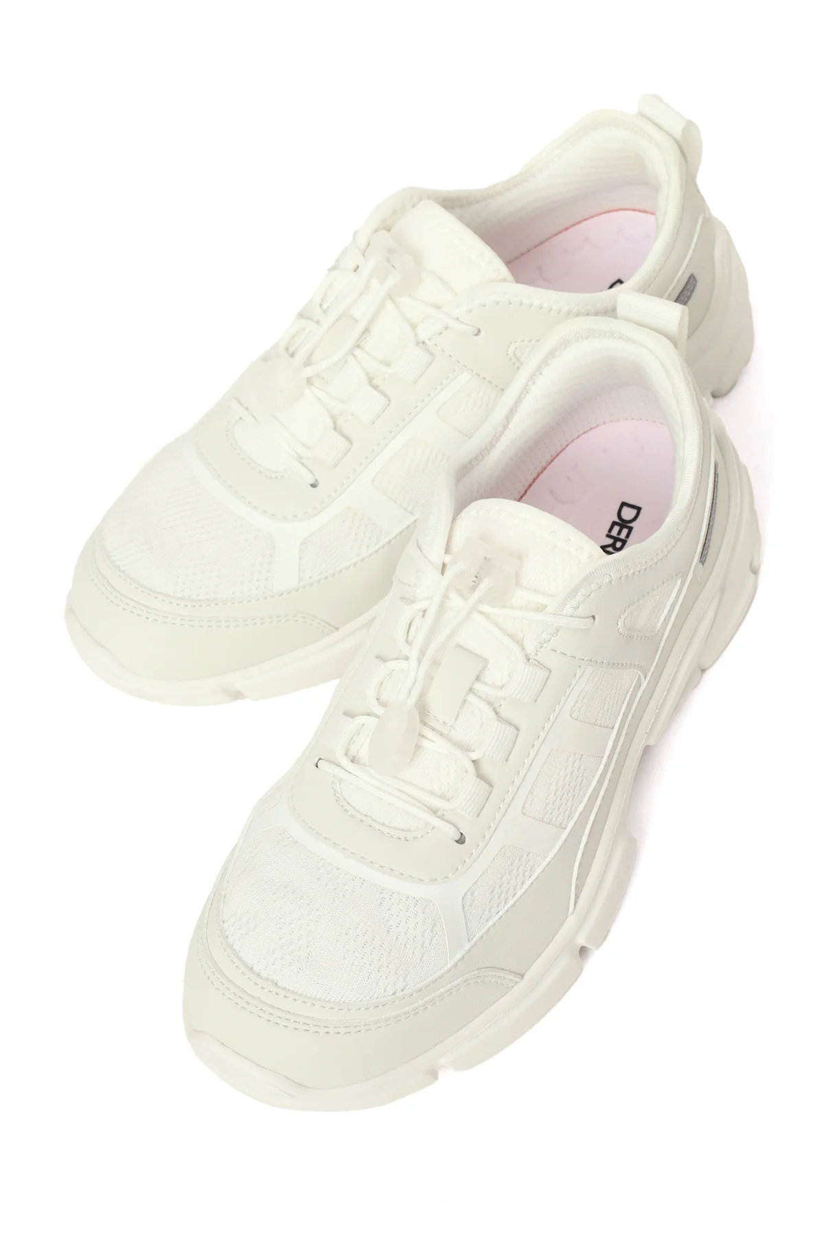 Kadın Beyaz Bağcıklı Kalın Tabanlı Sneaker - Image 10