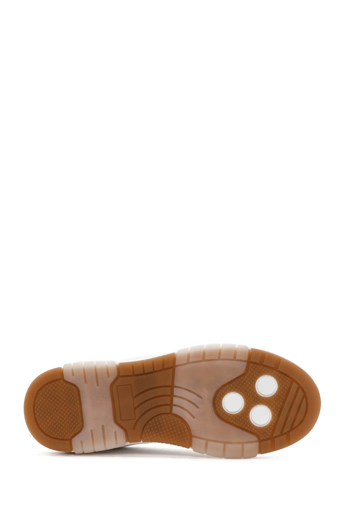 Kadın Beyaz Bağcıklı Taşlı Deri Sneaker - Image 5