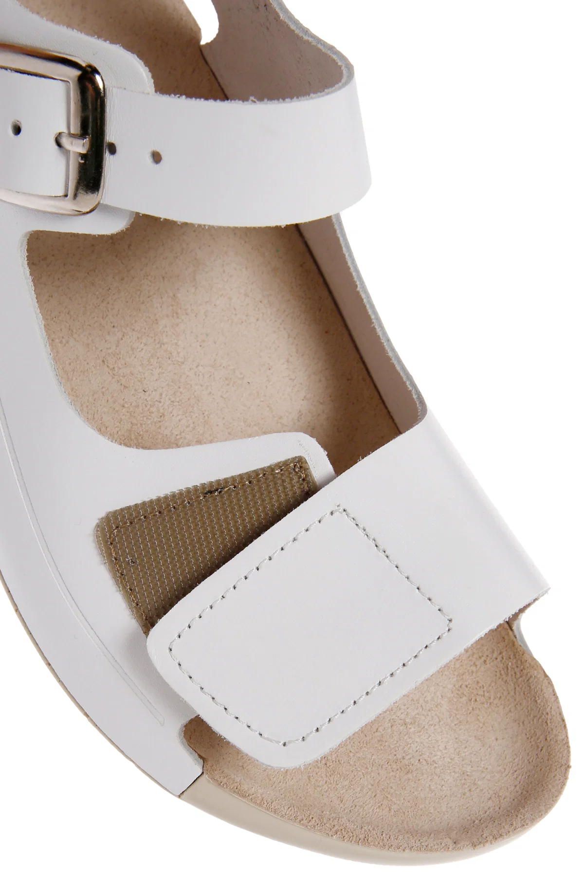 Kadın Beyaz Bilekten Bağlamalı Deri Comfort Sandalet - Image 11