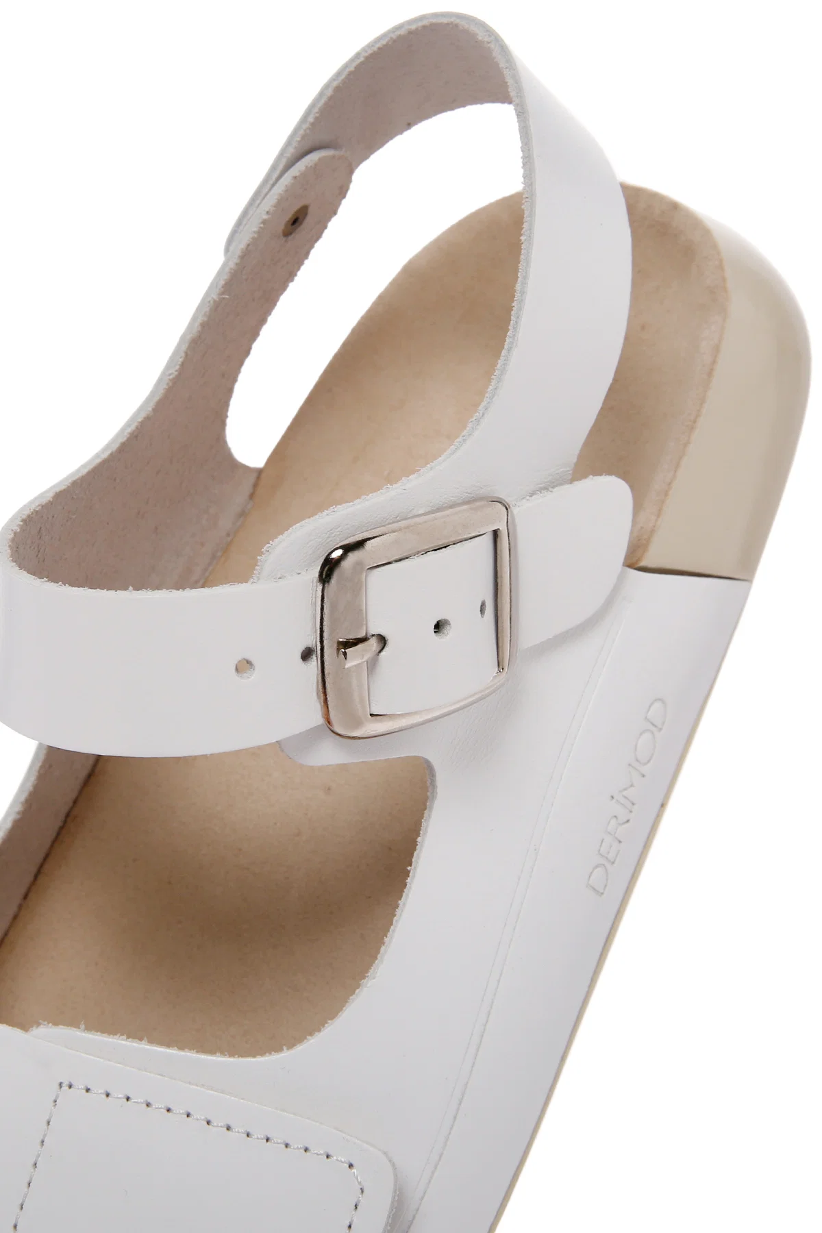 Kadın Beyaz Bilekten Bağlamalı Deri Comfort Sandalet - Image 12