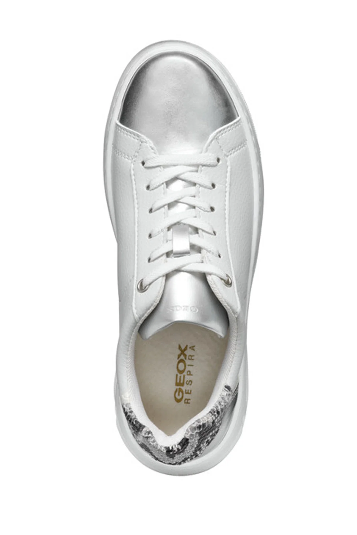 Geox Kadın Beyaz Bağcıklı Deri Sneaker - Image 5