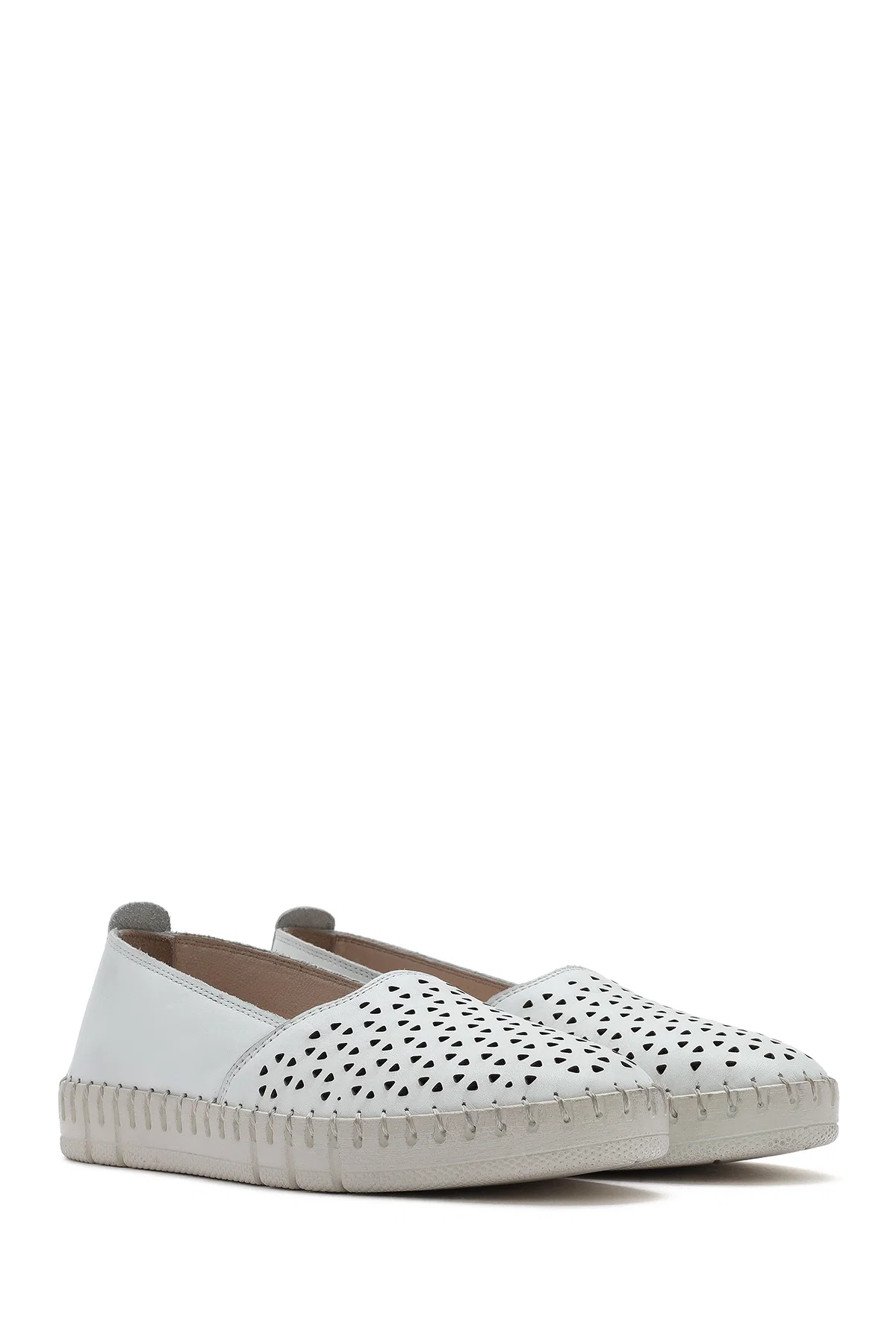 Kadın Beyaz Deri Comfort Loafer - Image 3