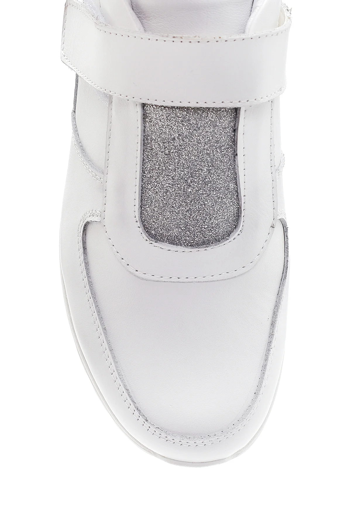 Kadın Beyaz Deri Dolgu Topuk Sneaker - Image 6