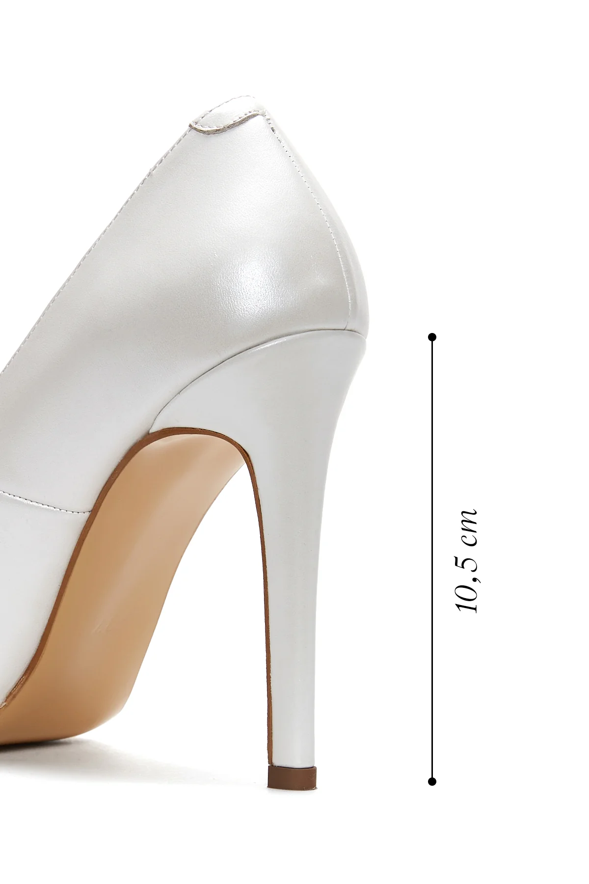 Kadın Beyaz Deri Stiletto - Image 2