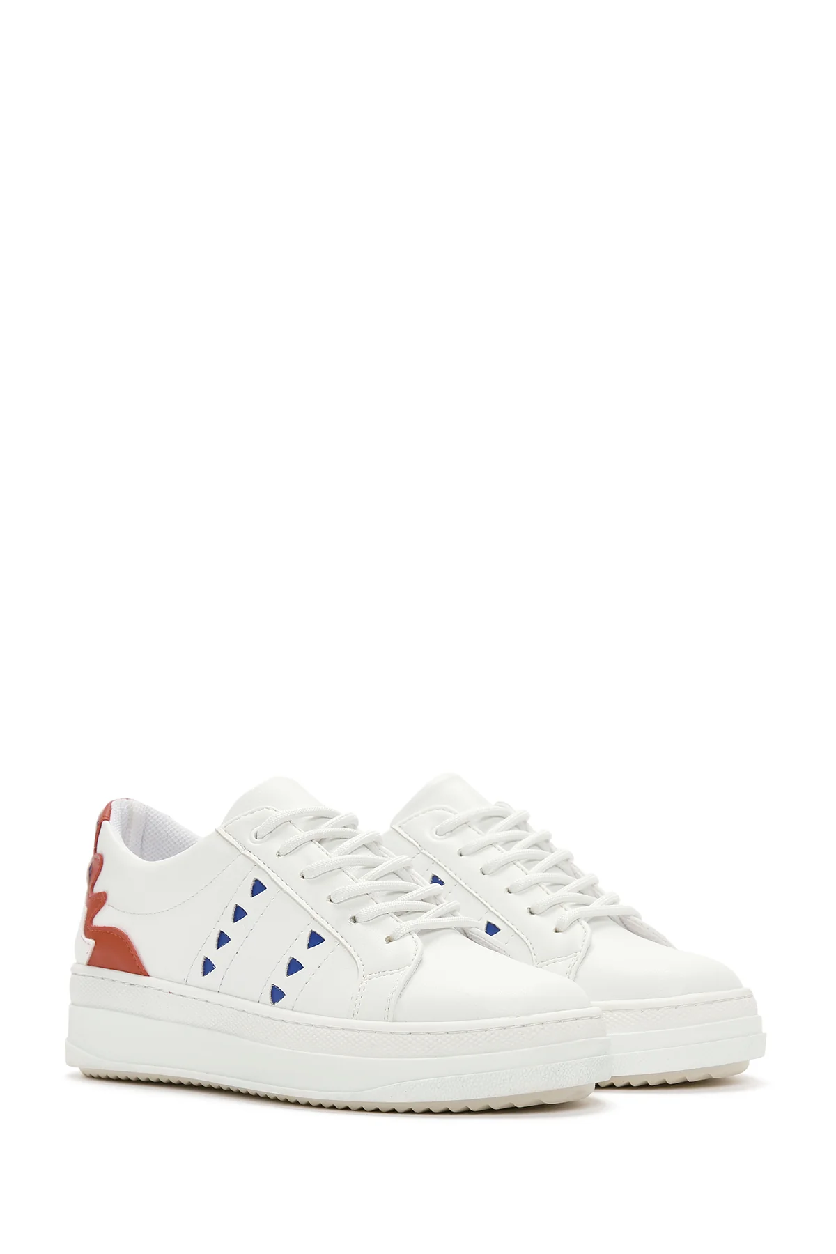 Kadın Beyaz Desenli Sneaker - Image 3