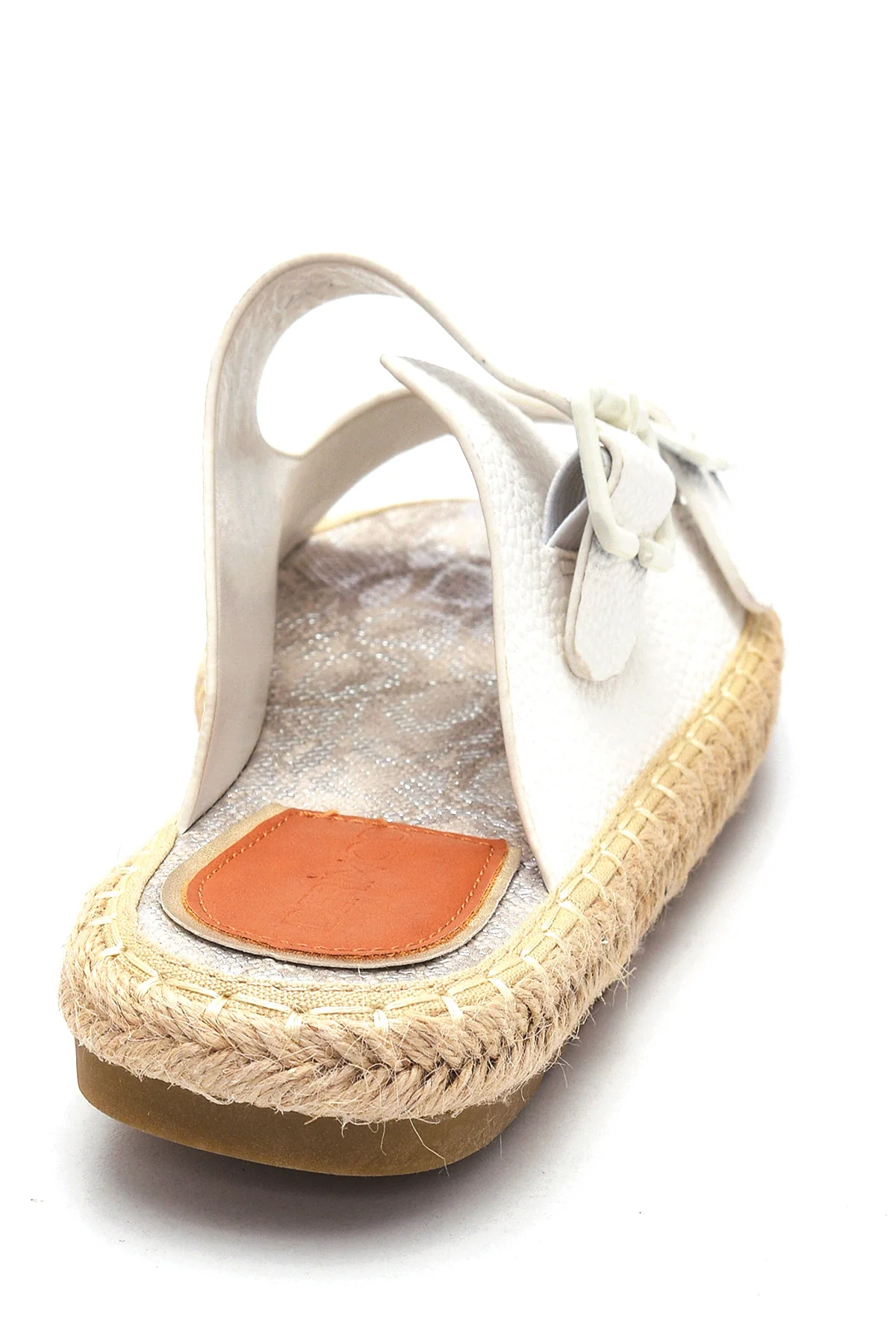 Kadın Beyaz Hasır Espadril Terlik - Image 4