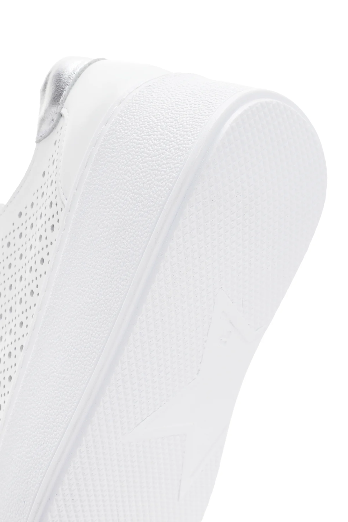 Kadın Beyaz Kalın Tabanlı Bağcıklı Deri Sneaker - Image 8