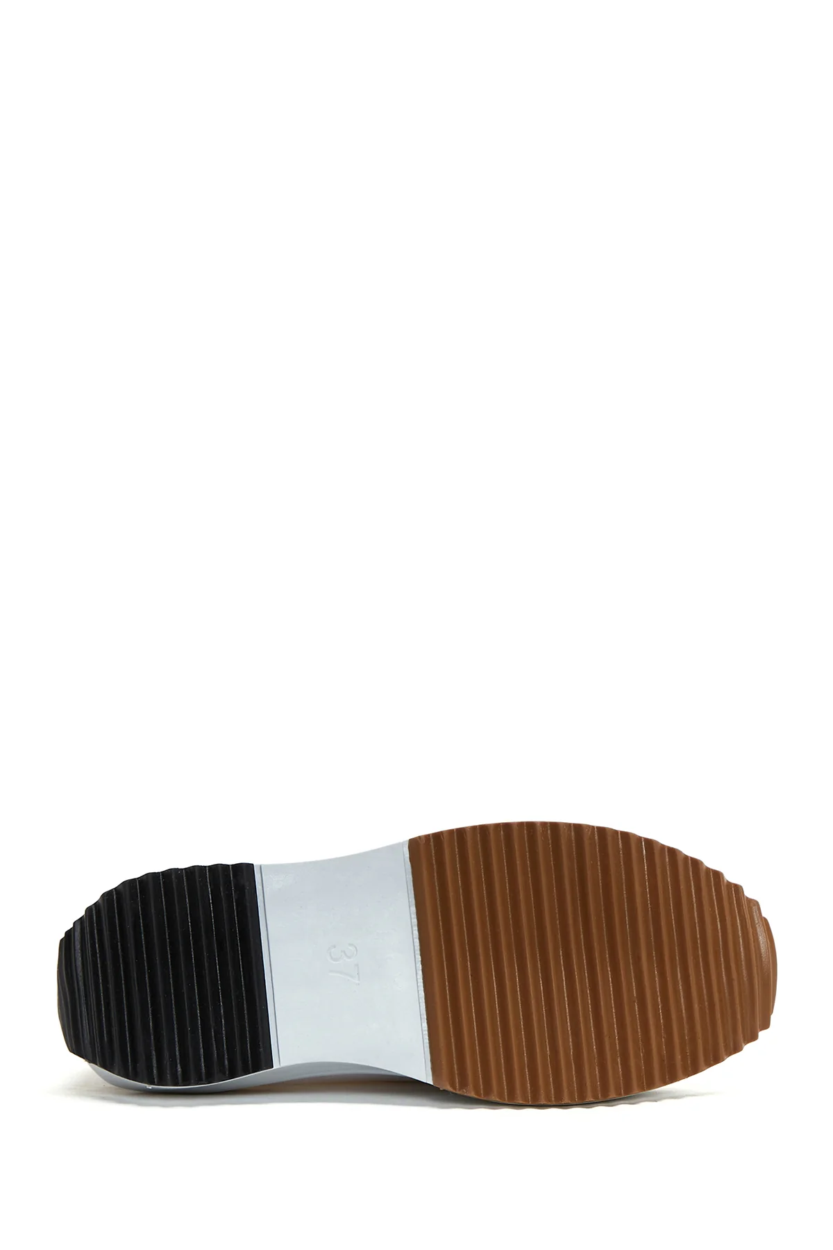 Kadın Beyaz Kalın Tabanlı Kumaş Sneaker - Image 4