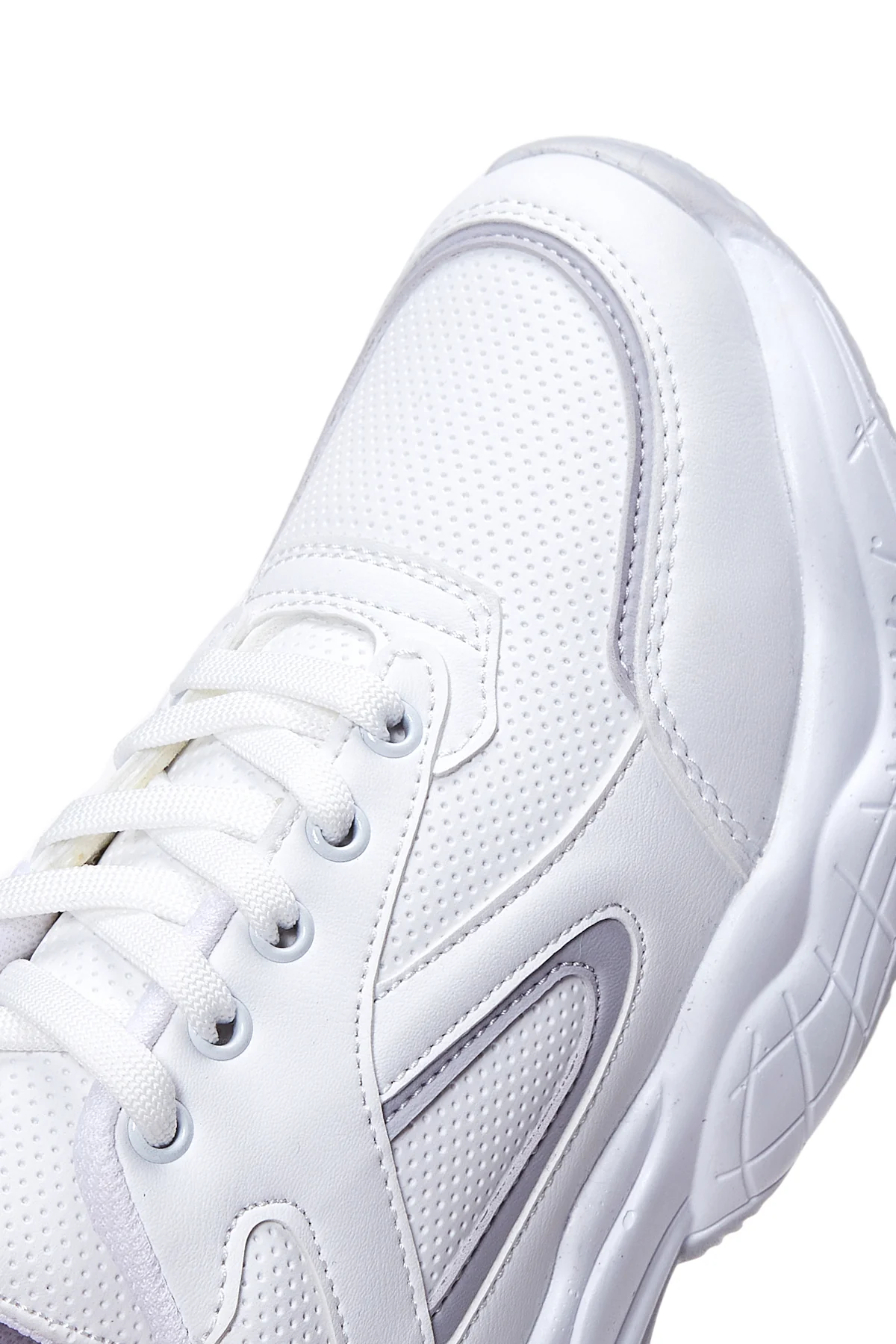 Kadın Beyaz Kalın Tabanlı Sneaker - Image 9