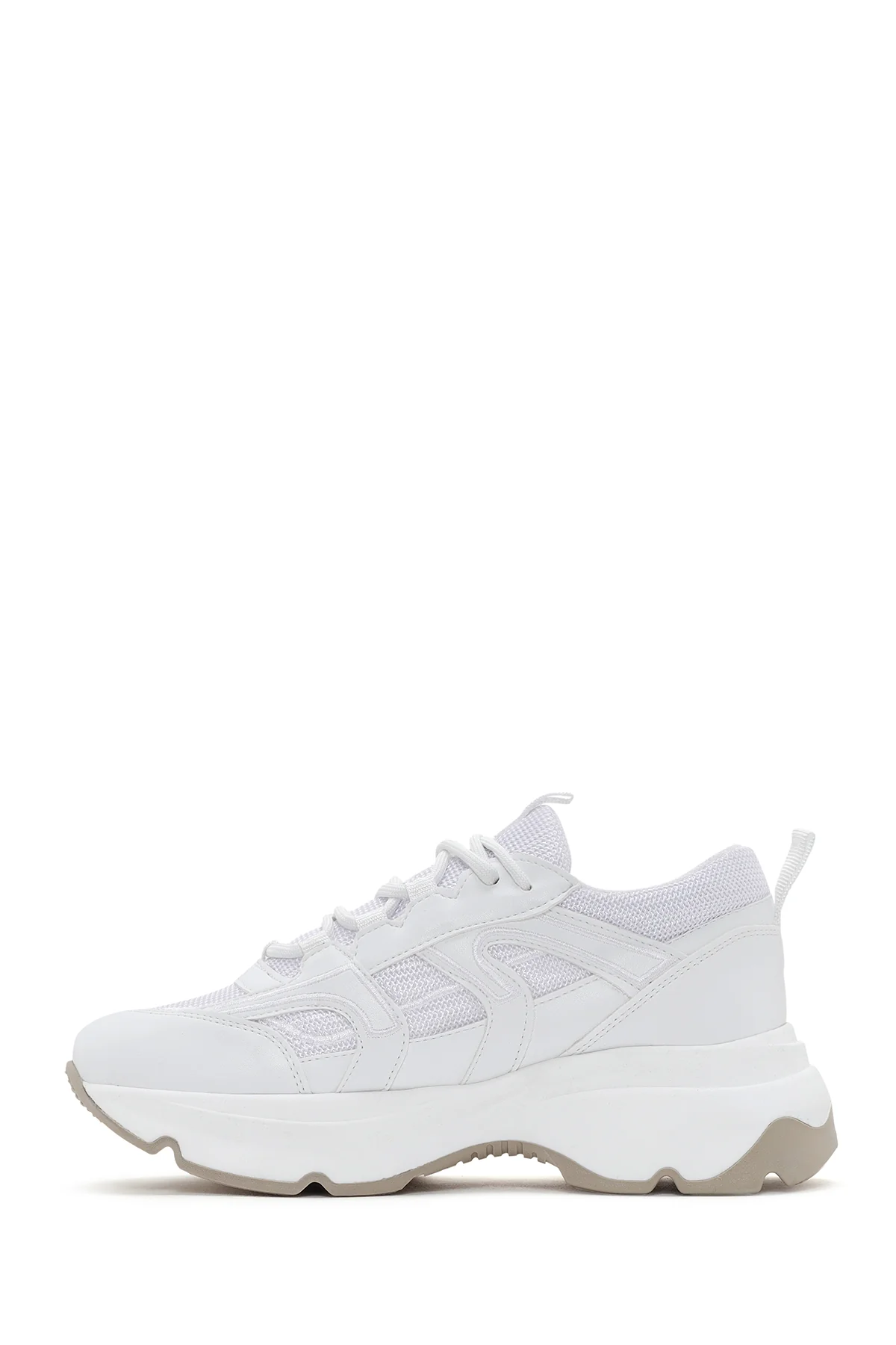Kadın Beyaz Kalın Tabanlı Sneaker - Image 2