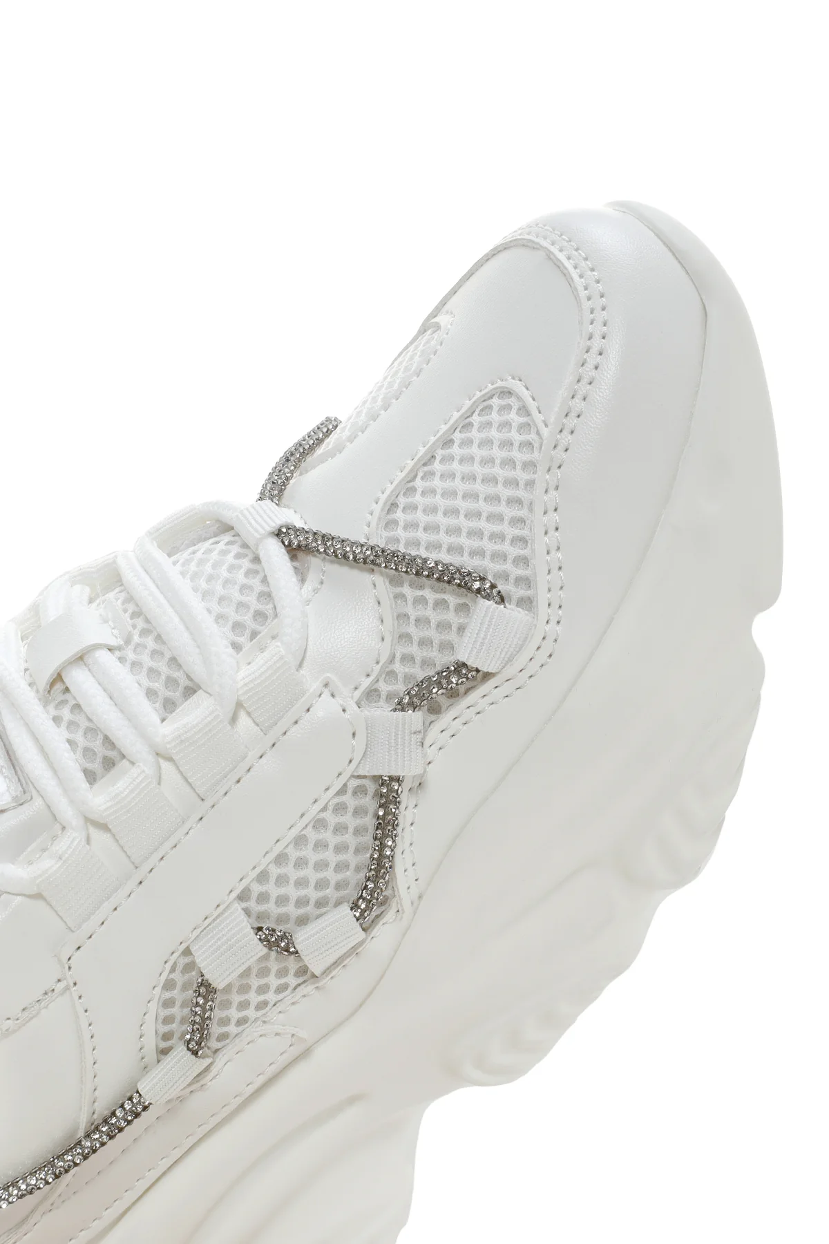 Kadın Beyaz Kalın Tabanlı Sneaker - Image 10