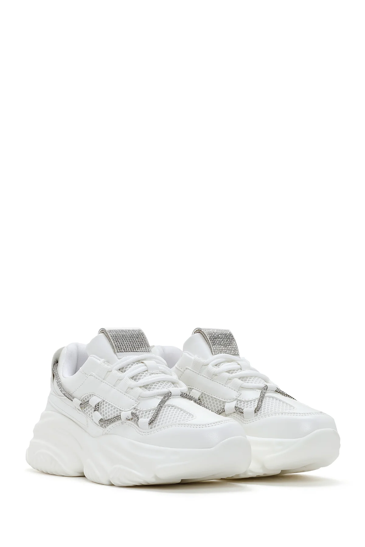 Kadın Beyaz Kalın Tabanlı Sneaker - Image 3