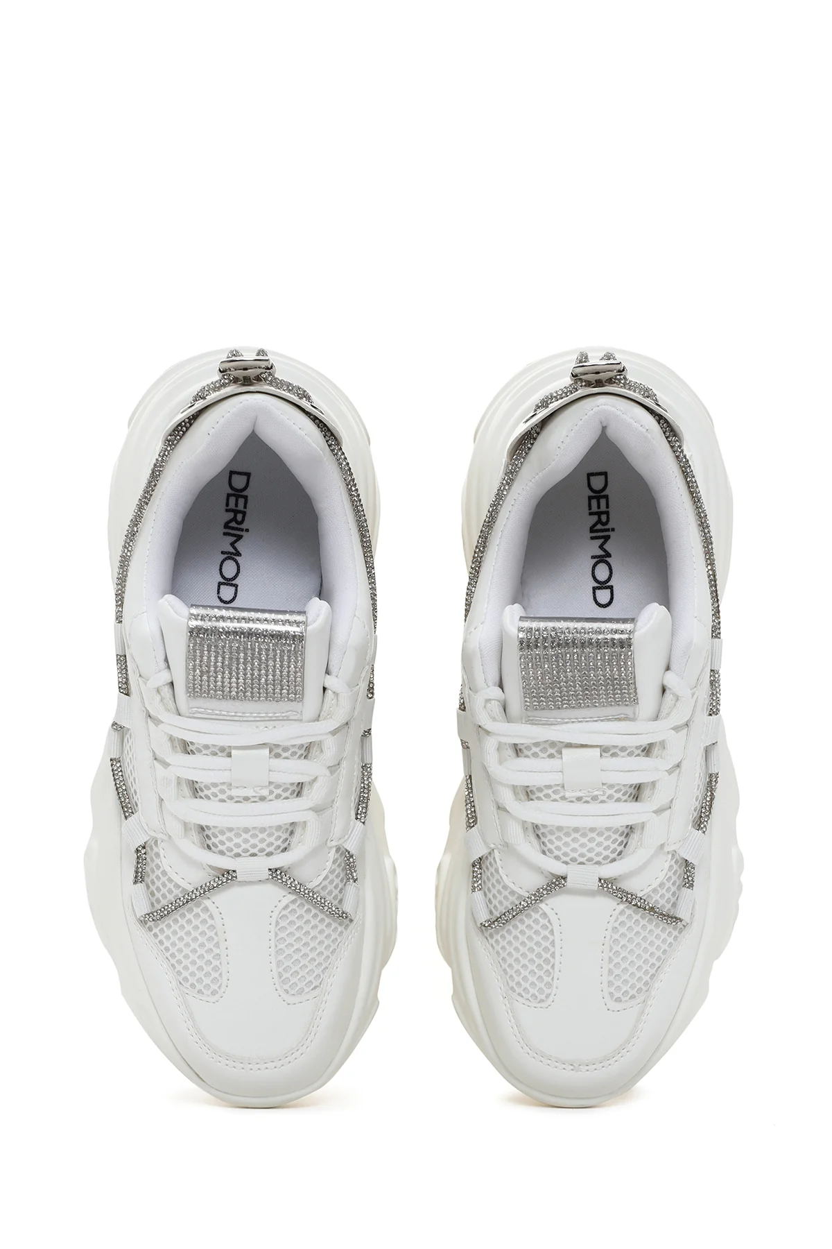 Kadın Beyaz Kalın Tabanlı Sneaker - Image 6