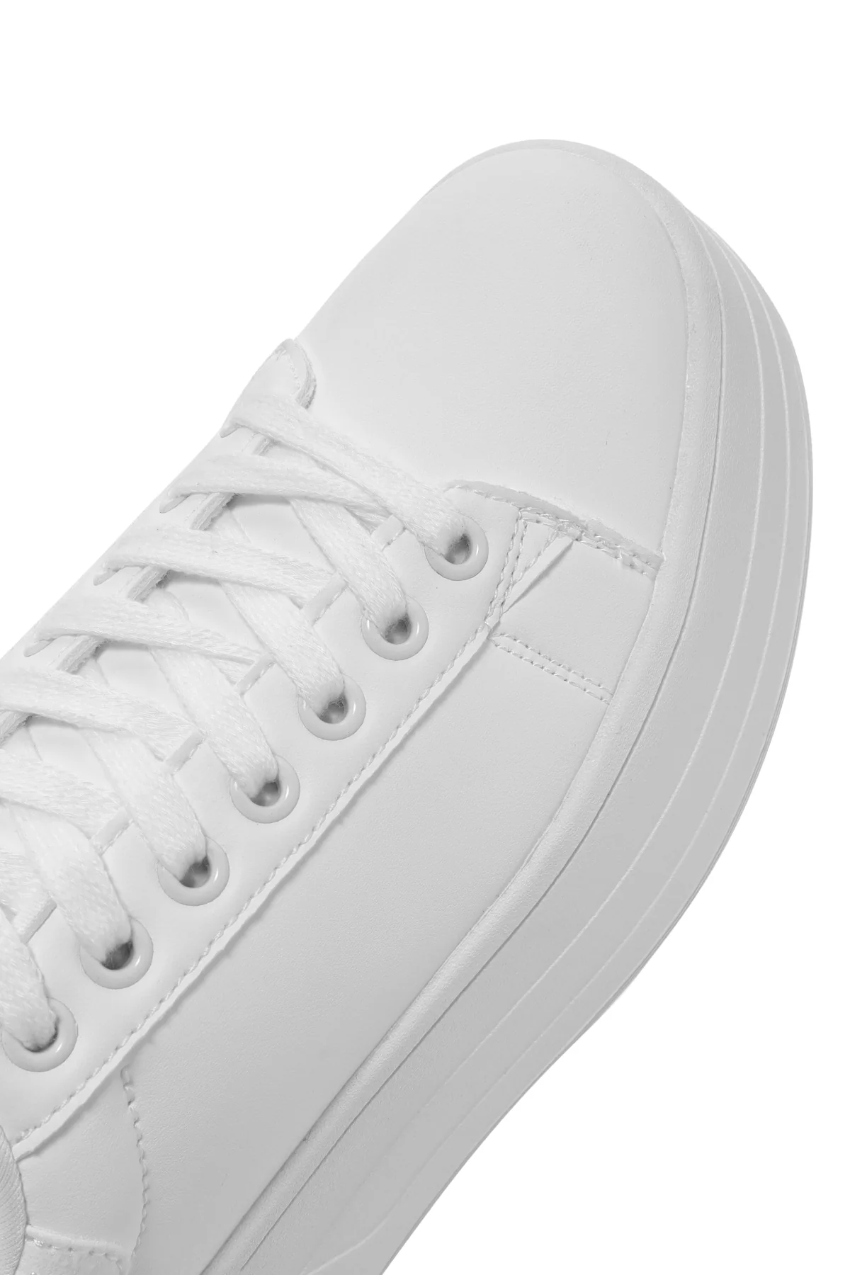Kadın Beyaz Kalın Tabanlı Sneaker - Image 10