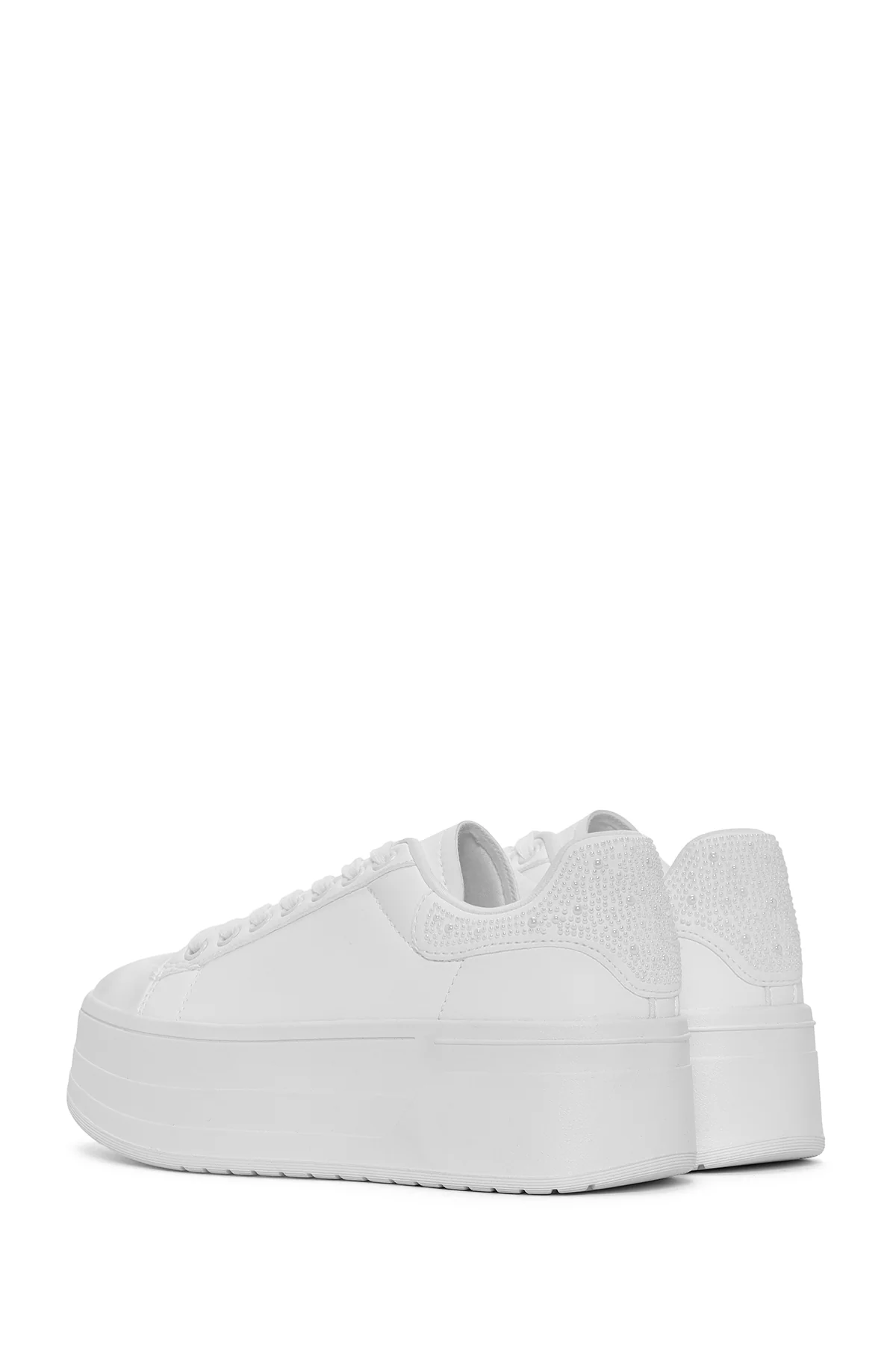 Kadın Beyaz Kalın Tabanlı Sneaker - Image 5