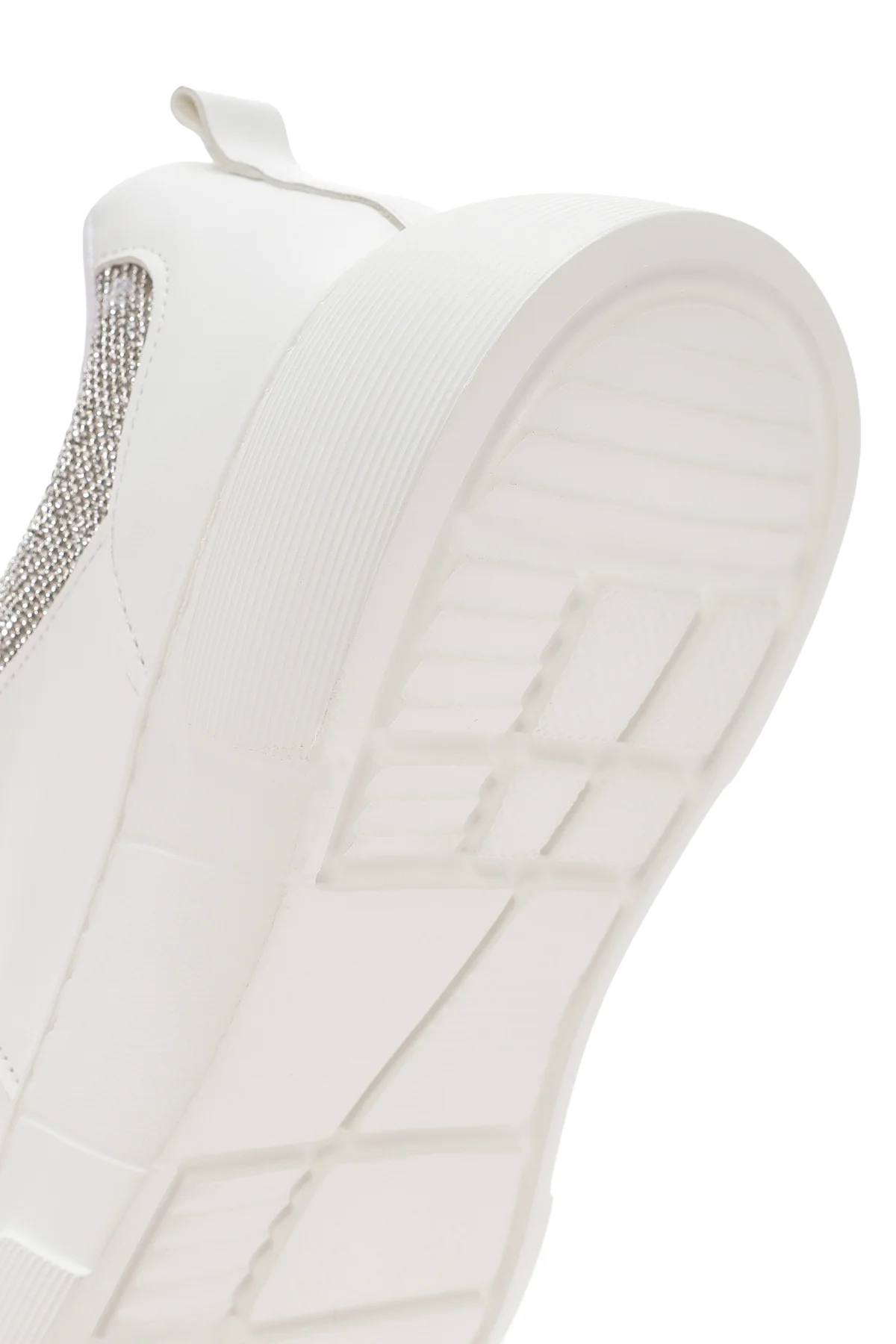 Kadın Beyaz Kalın Tabanlı Taşlı Sneaker - Image 9