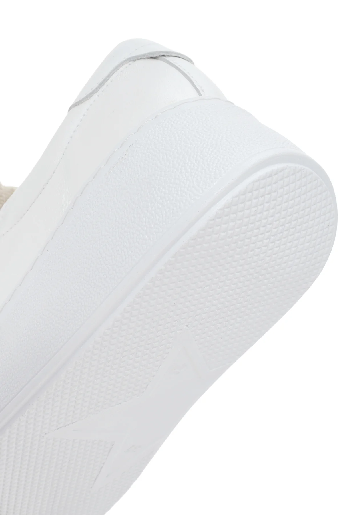 Kadın Beyaz Kalın Tabanlı Yandan Fermuarlı Deri Sneaker - Image 9