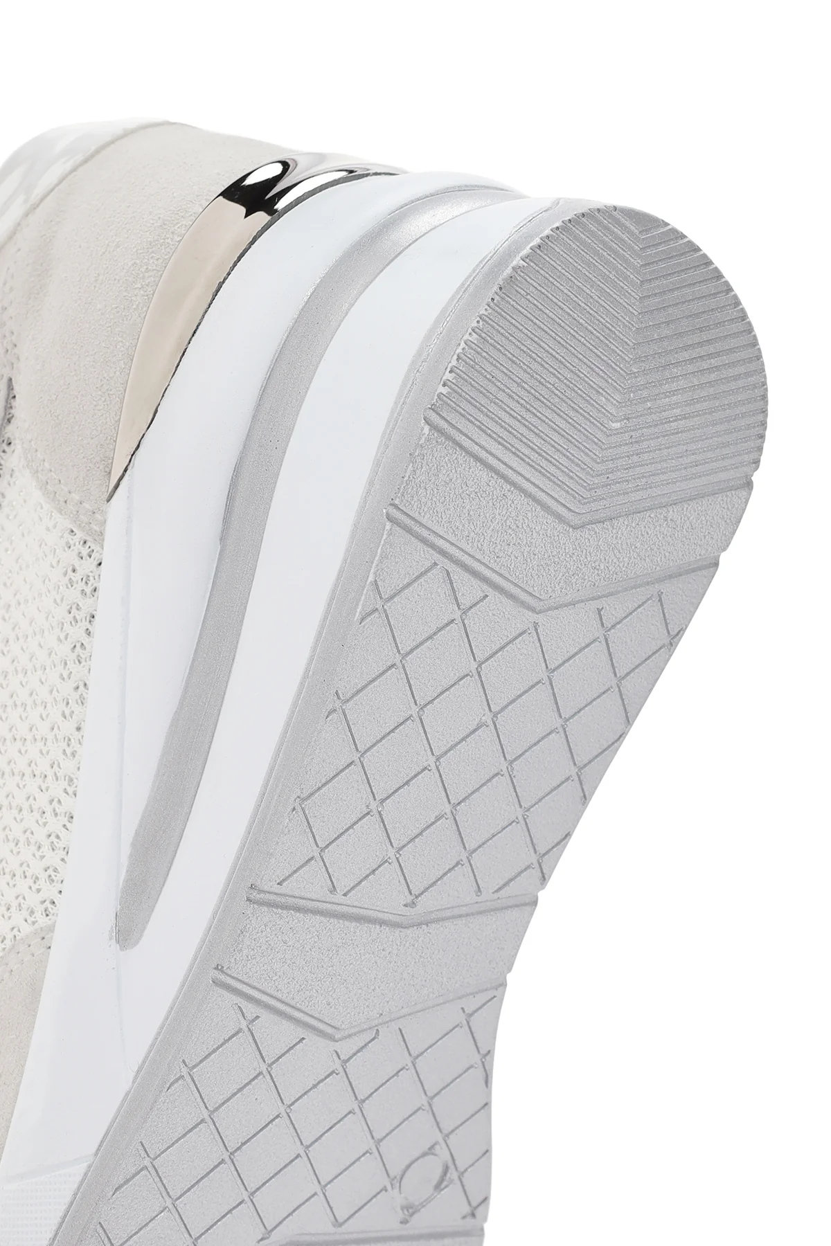Kadın Beyaz Kalın Topuklu Bağcıklı Deri Sneaker - Image 8