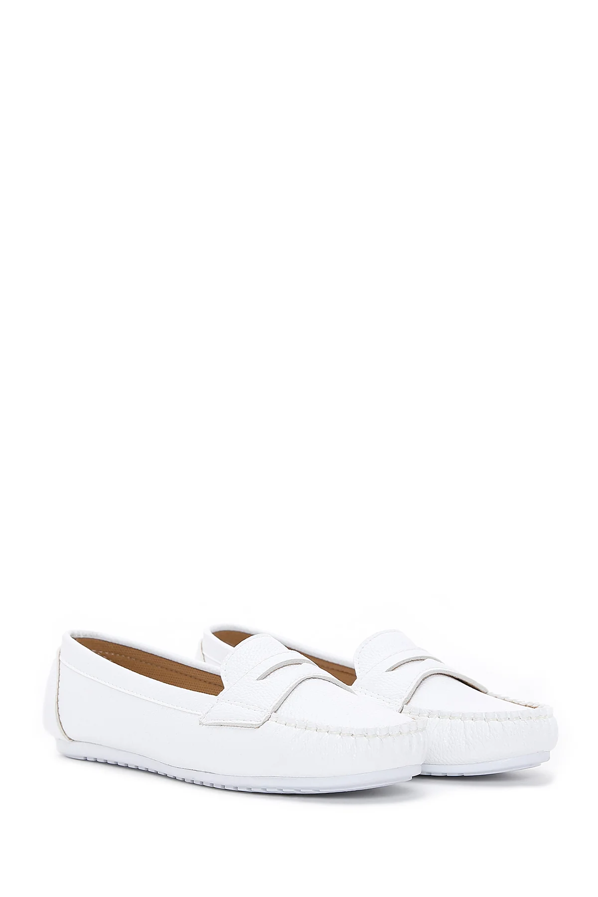 Kadın Beyaz Loafer - Image 3