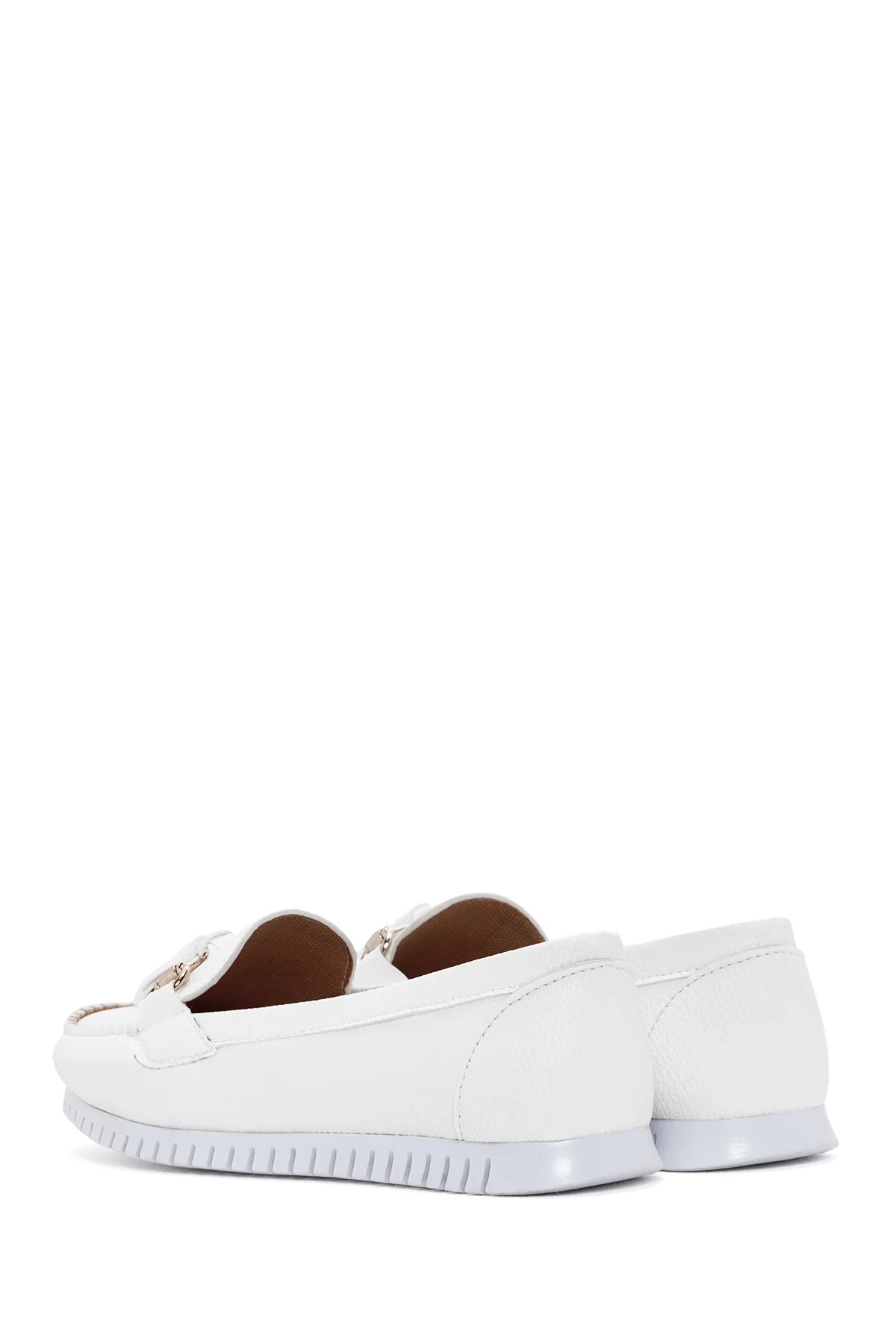 Kadın Beyaz Püskül Detaylı Loafer - Image 5