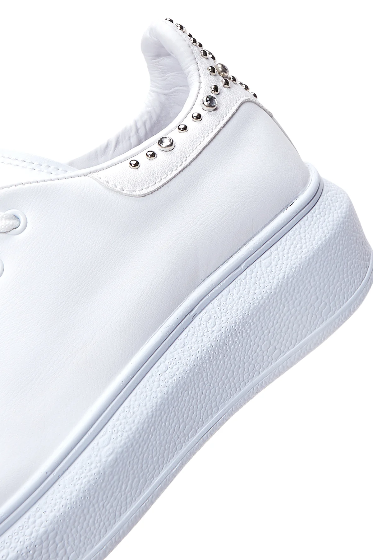 Kadın Beyaz Taşlı Kalın Tabanlı Sneaker - Image 8