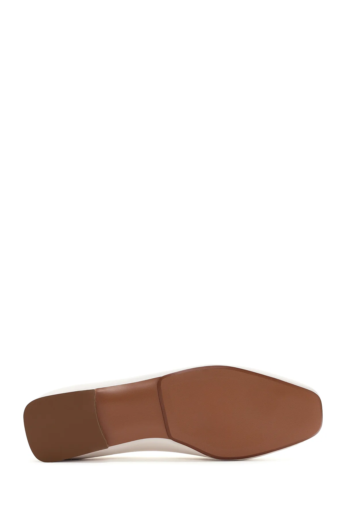 Kadın Beyaz Tokalı Maskülen Loafer - Image 4