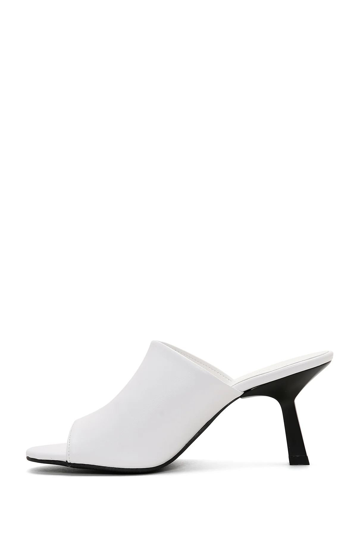 Kadın Beyaz Topuklu Terlik - Image 2