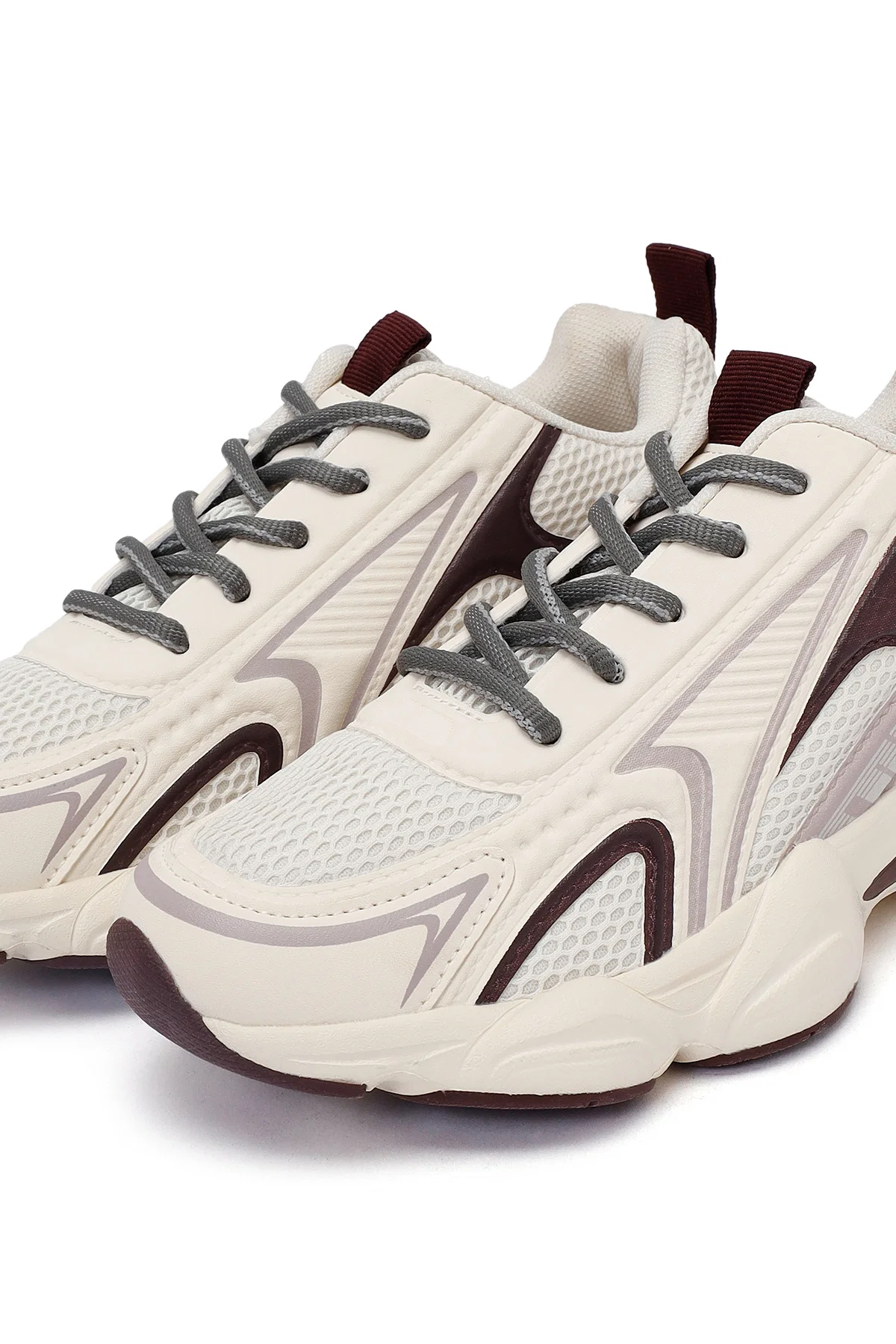 Kadın Bordo Bağcıklı Kalın Tabanlı Sneaker - Image 10
