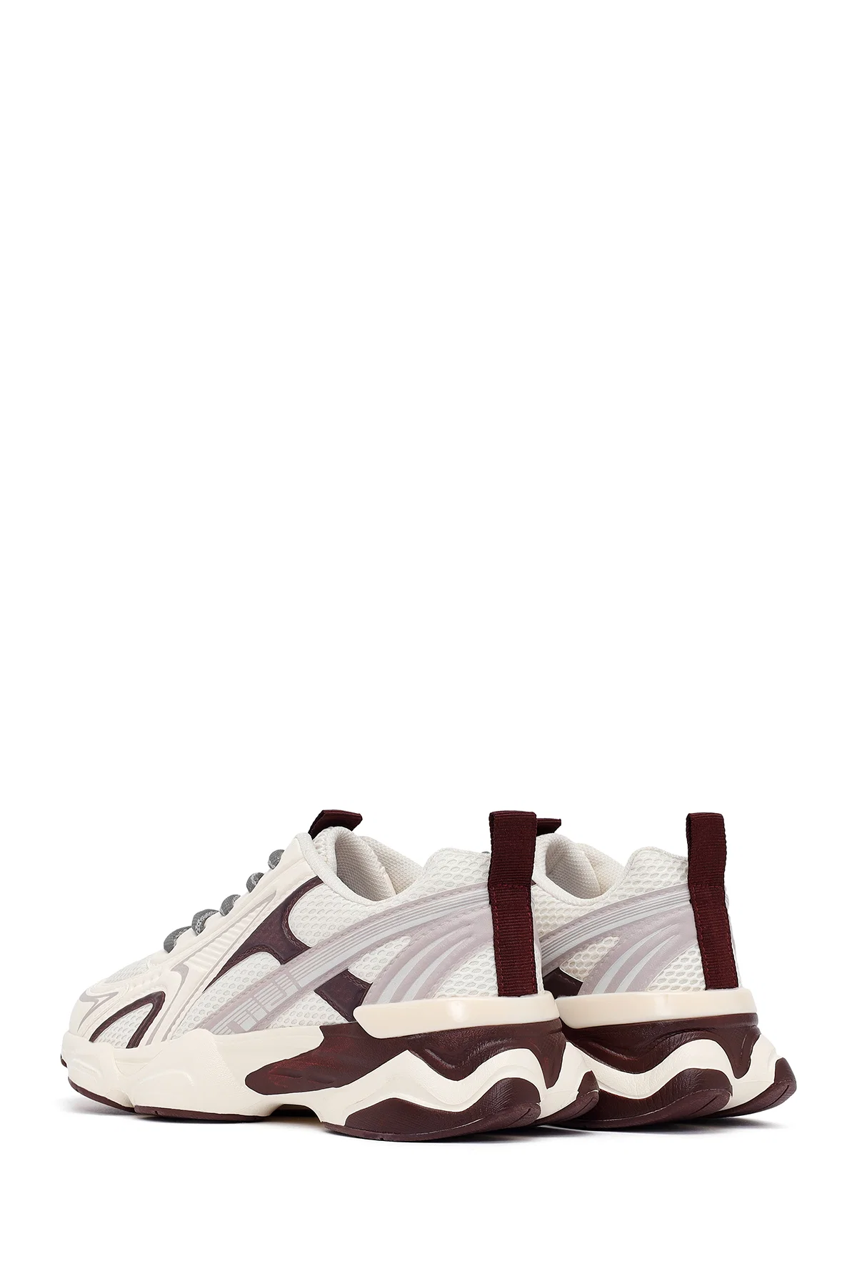 Kadın Bordo Bağcıklı Kalın Tabanlı Sneaker - Image 5