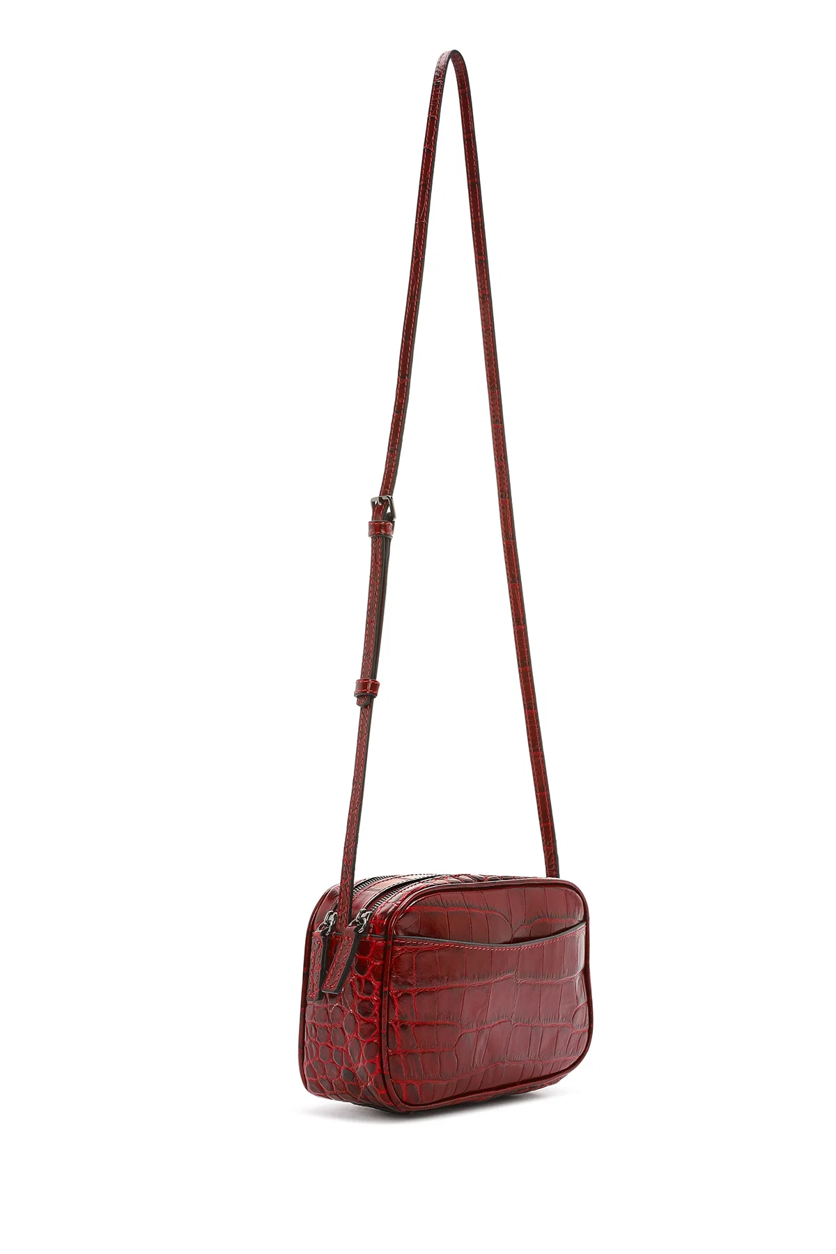 Kadın Bordo Baskılı Mini Deri Çapraz Çanta - Image 6