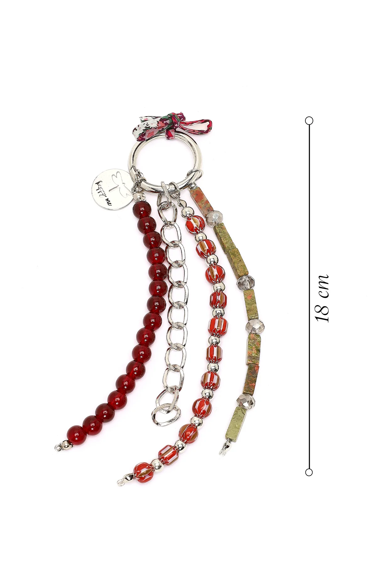 Kadın Bordo Boncuklu Metal Charm - Image 2