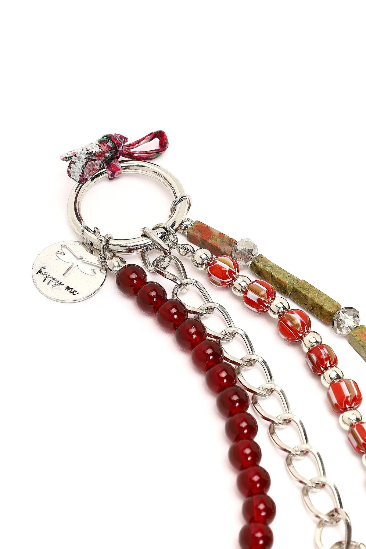 Kadın Bordo Boncuklu Metal Charm - Image 4