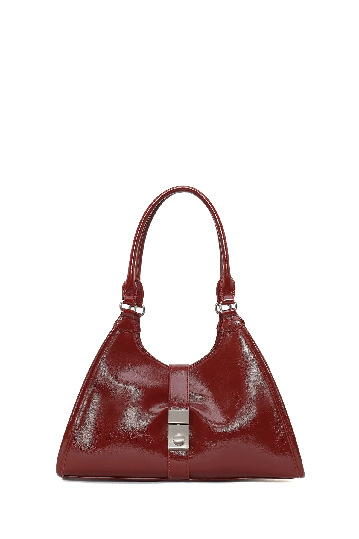 Kadın Bordo Charmlı Omuz Çantası - Image 6