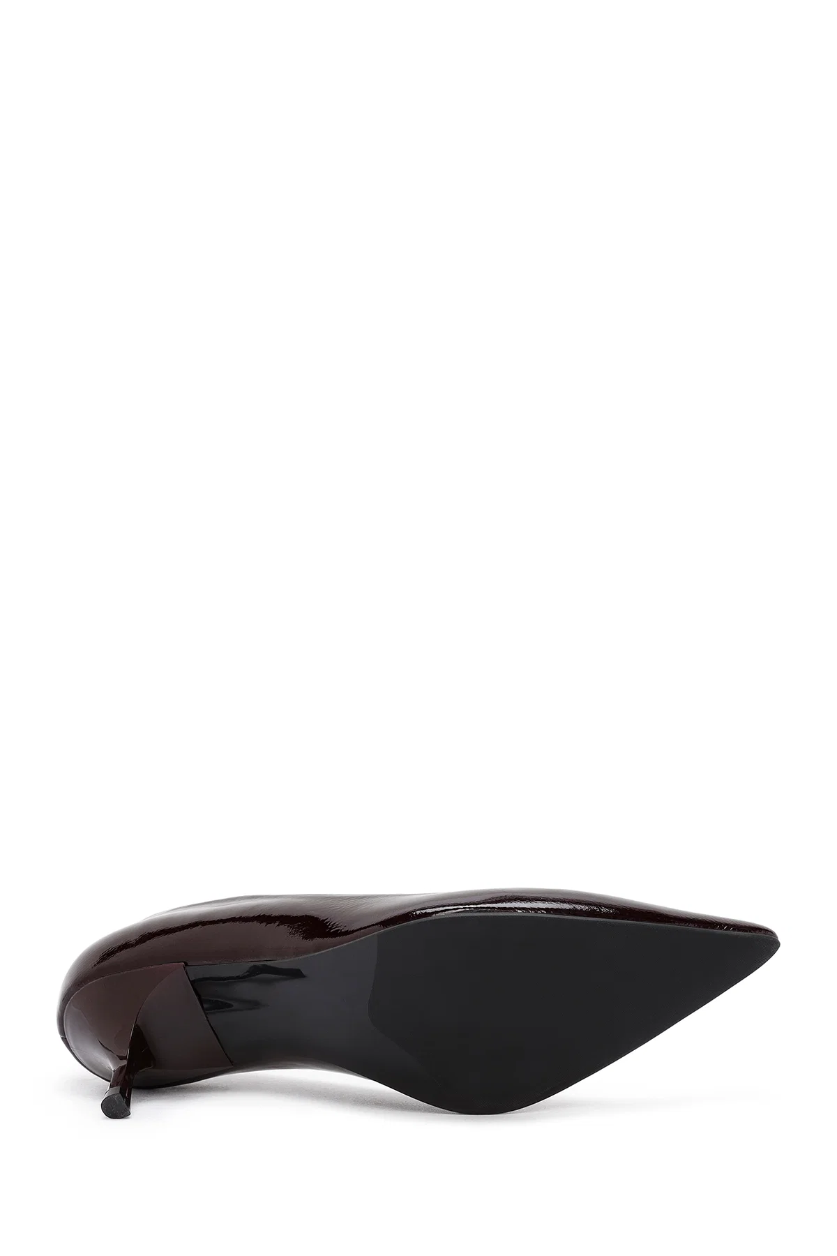 Kadın Bordo İnce Topuklu Deri Stiletto - Image 5