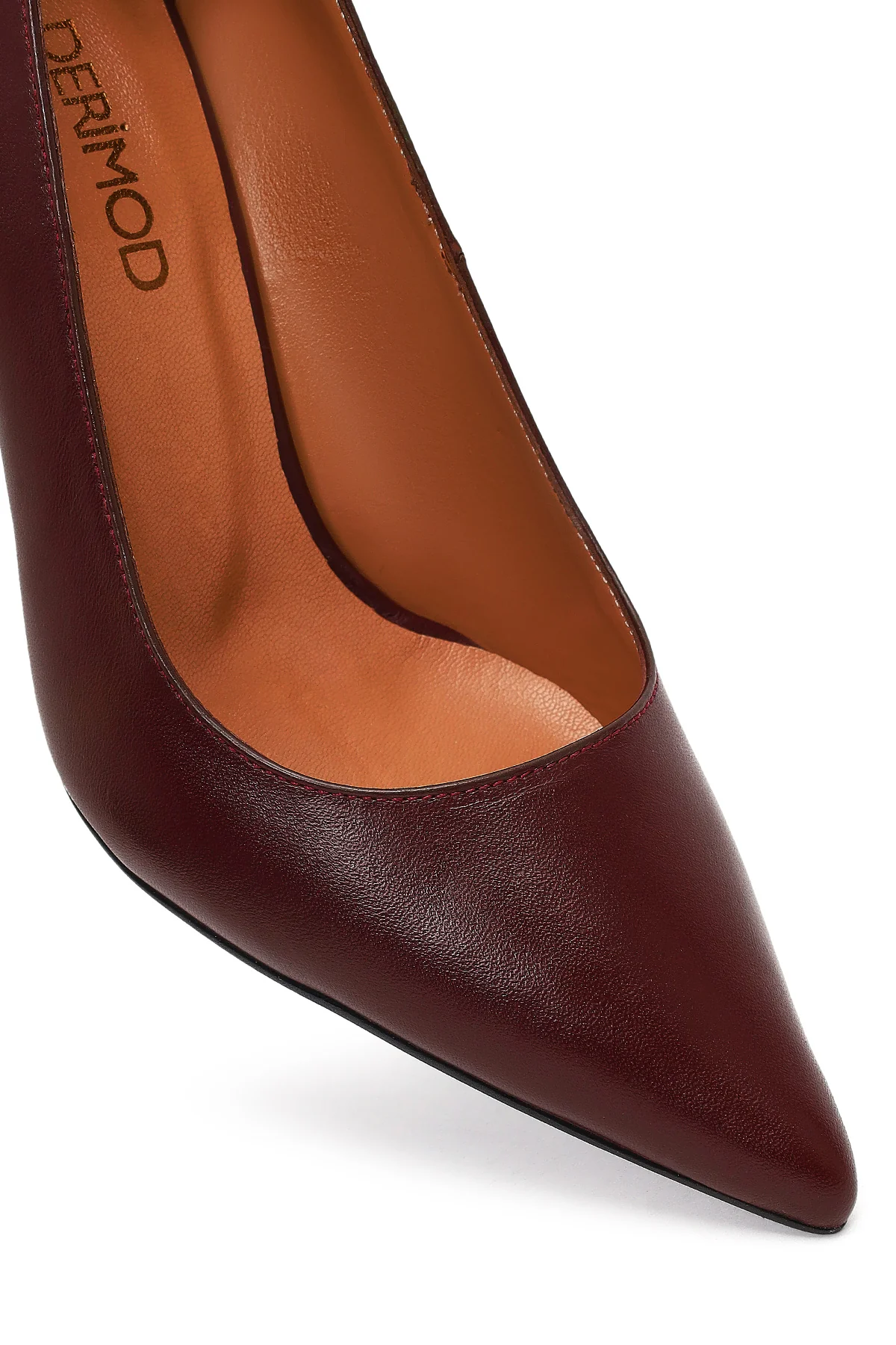 Kadın Bordo İnce Topuklu Deri Stiletto - Image 10