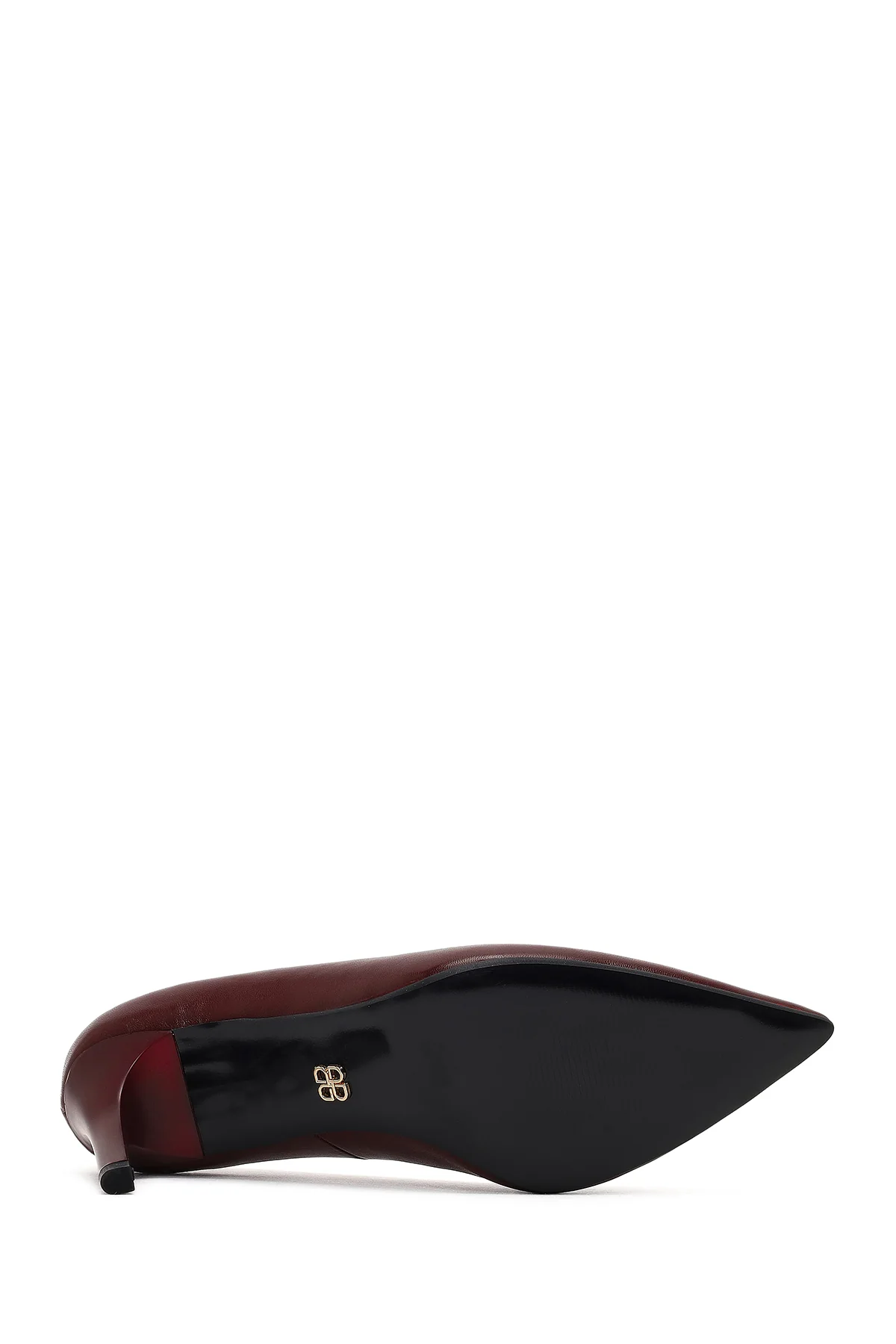 Kadın Bordo İnce Topuklu Deri Stiletto - Image 5