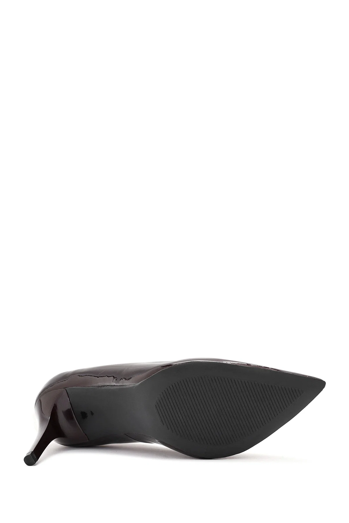 Kadın Bordo İnce Topuklu Rugan Deri Stiletto - Image 5