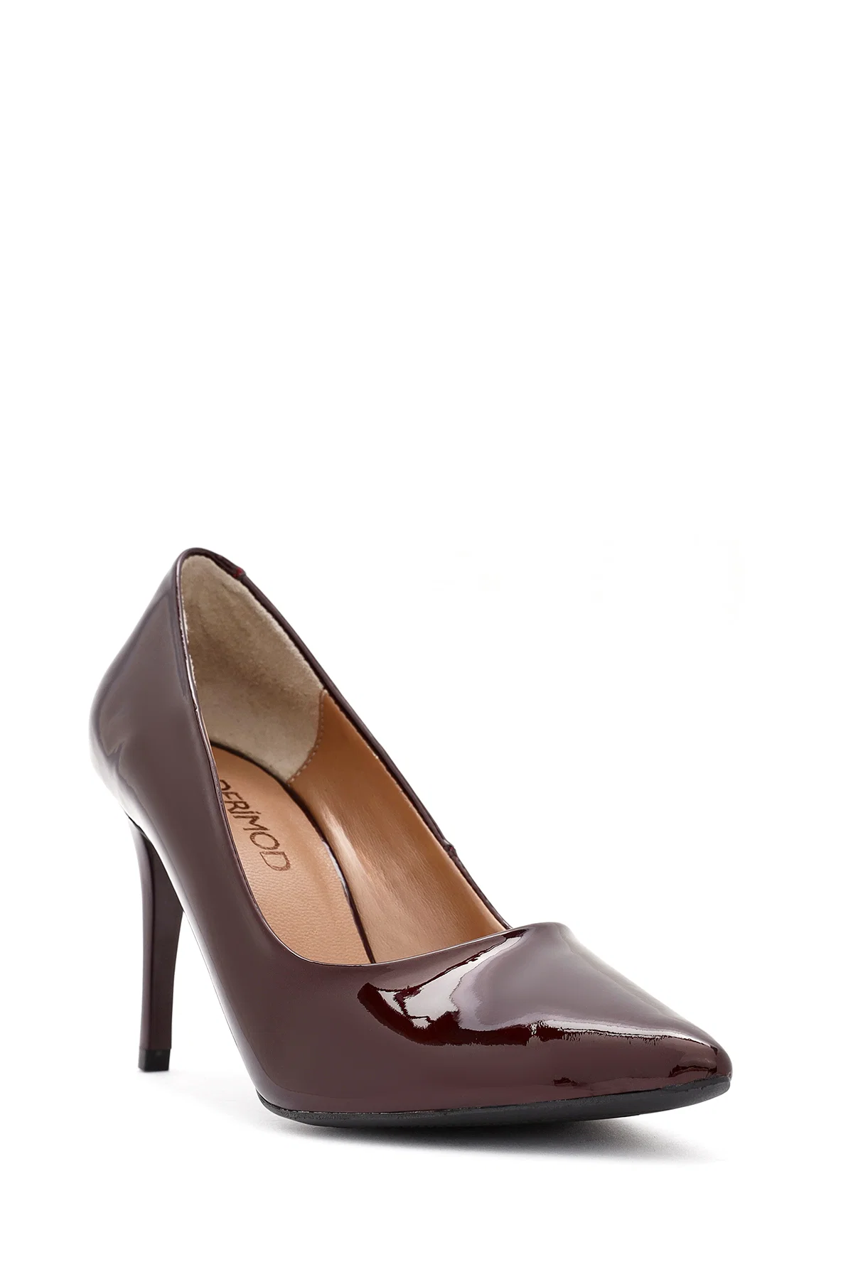 Kadın Bordo İnce Topuklu Rugan Deri Stiletto - Image 8