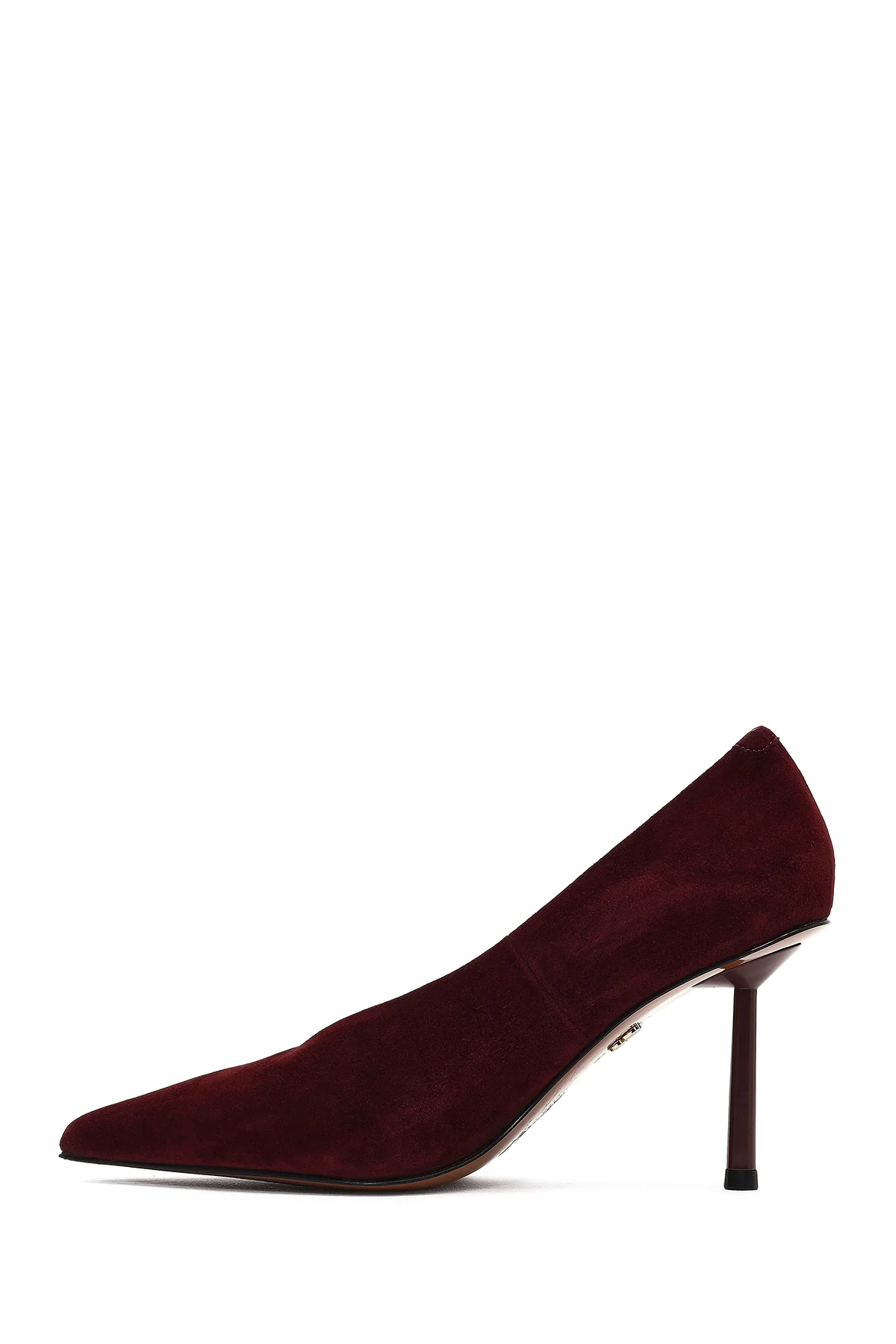 Kadın Bordo İnce Topuklu Süet Deri Stiletto - Image 4