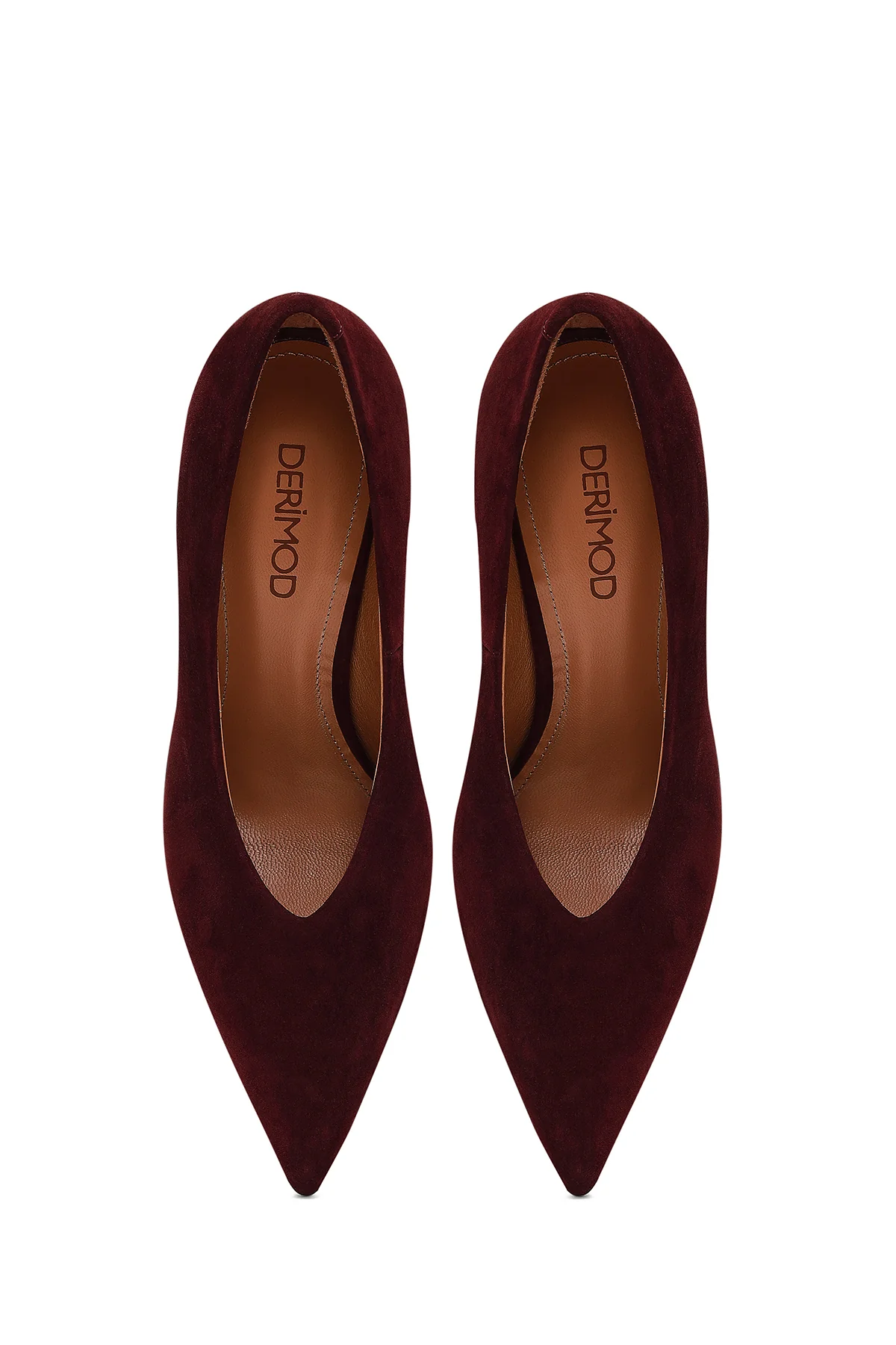 Kadın Bordo İnce Topuklu Süet Deri Stiletto - Image 8