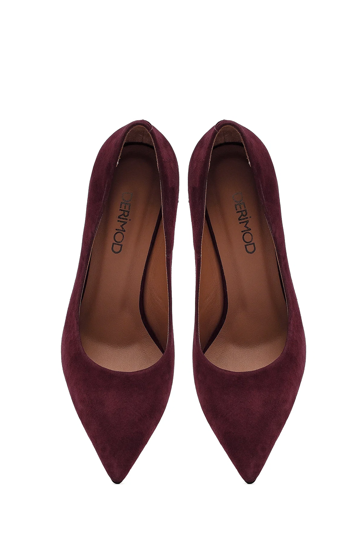 Kadın Bordo İnce Topuklu Süet Deri Stiletto - Image 8