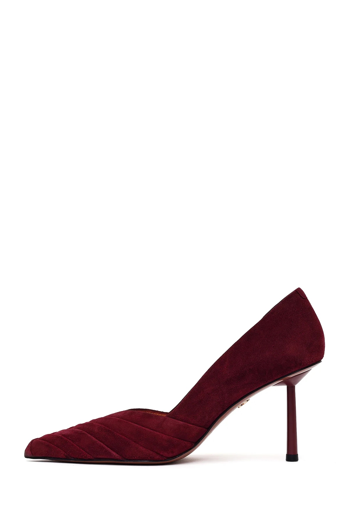 Kadın Bordo İnce Topuklu Süet Deri Stiletto - Image 3