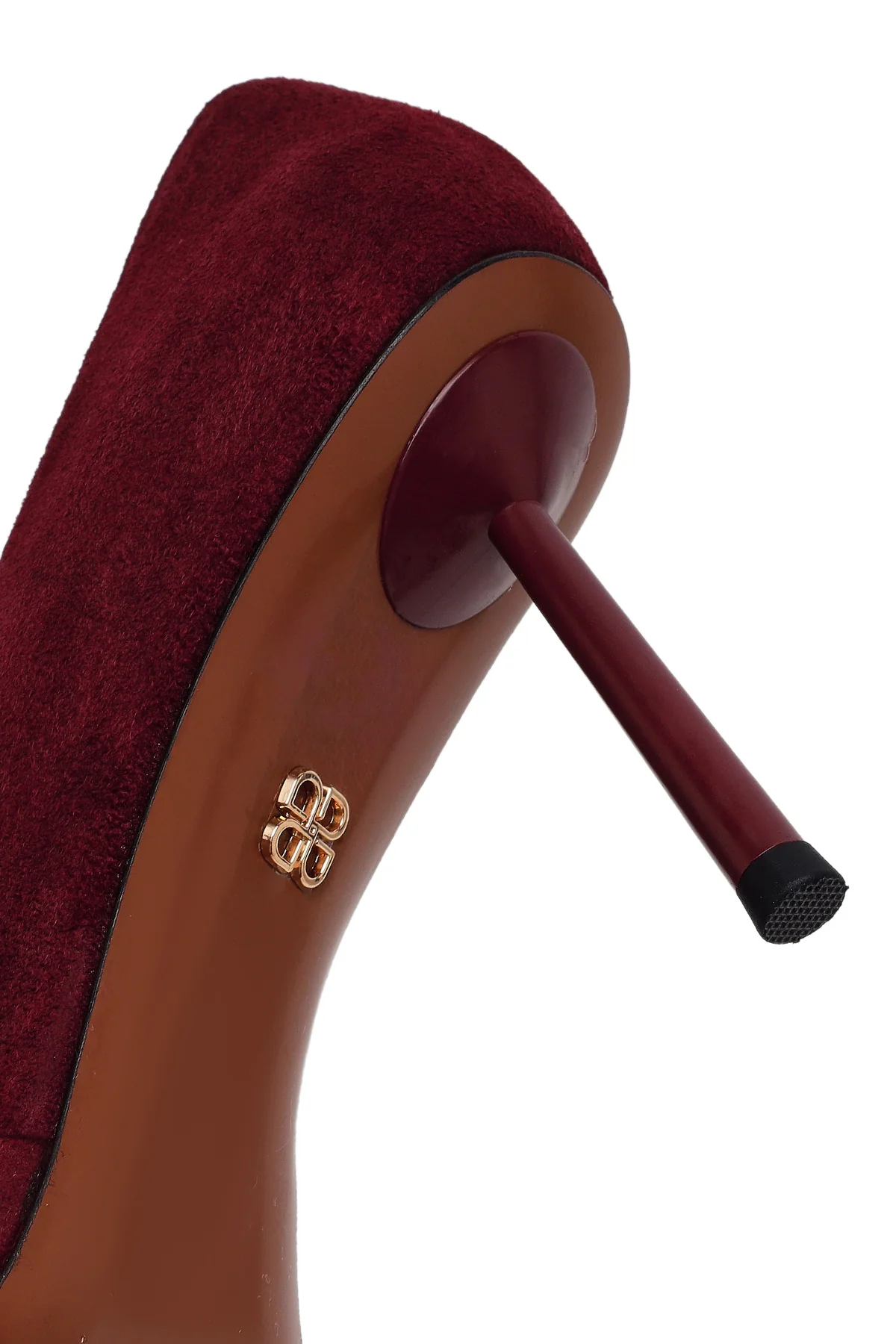 Kadın Bordo İnce Topuklu Süet Deri Stiletto - Image 9